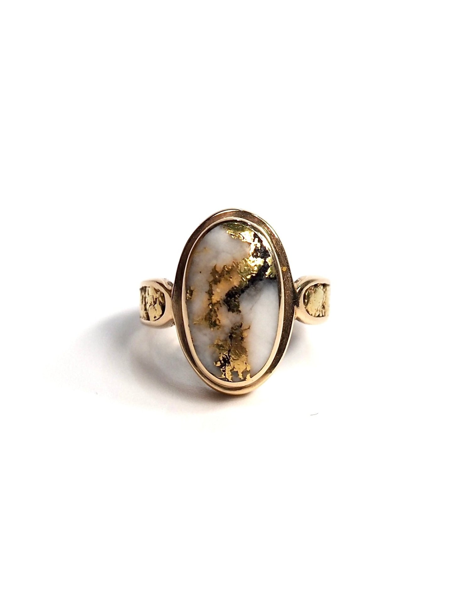 14K Oval Natural Gold in Quartz Ring - Georgie's NYC - Rings