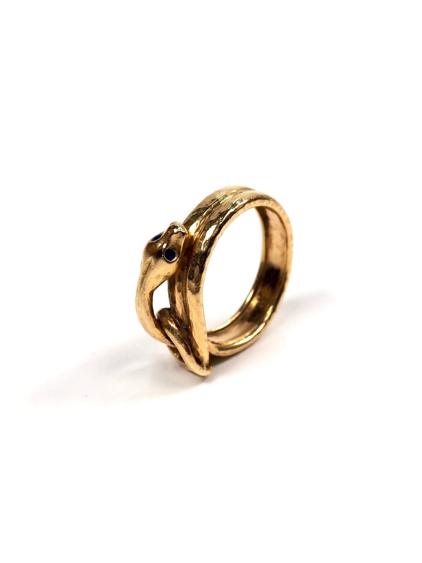 18K Yellow Gold Curled Snake Ring - Georgie's NYC - Rings