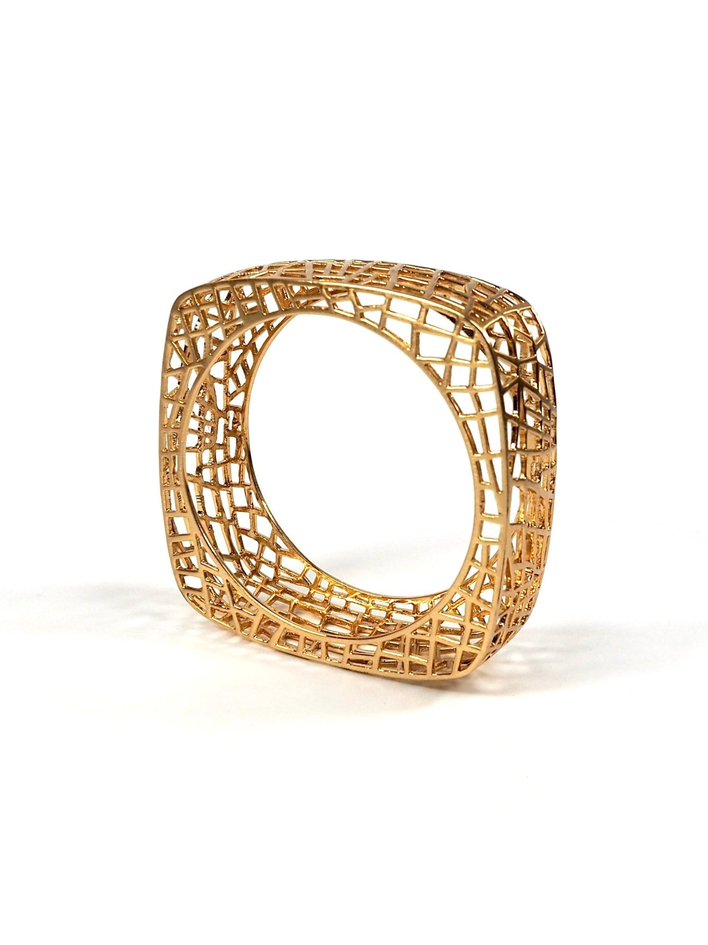 3D Gold Lattice Webbed Bangle Bracelet - Georgie's NYC - Bracelets