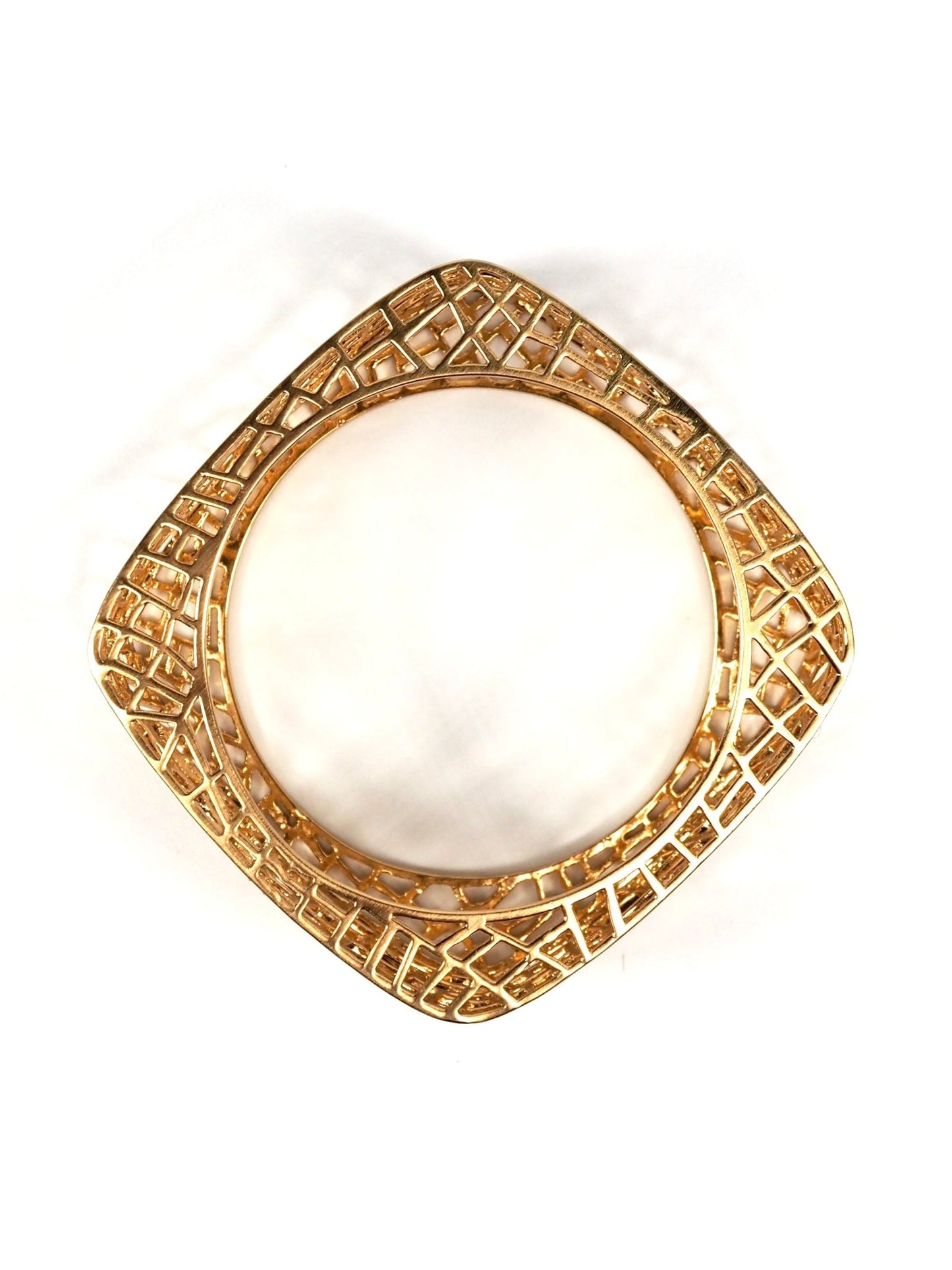 3D Gold Lattice Webbed Bangle Bracelet - Georgie's NYC - Bracelets