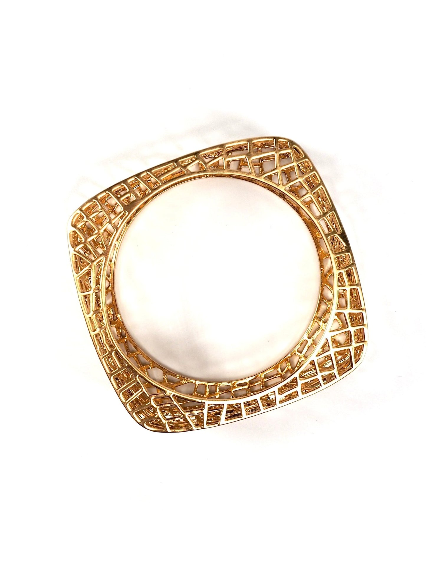 3D Gold Lattice Webbed Bangle Bracelet - Georgie's NYC - Bracelets