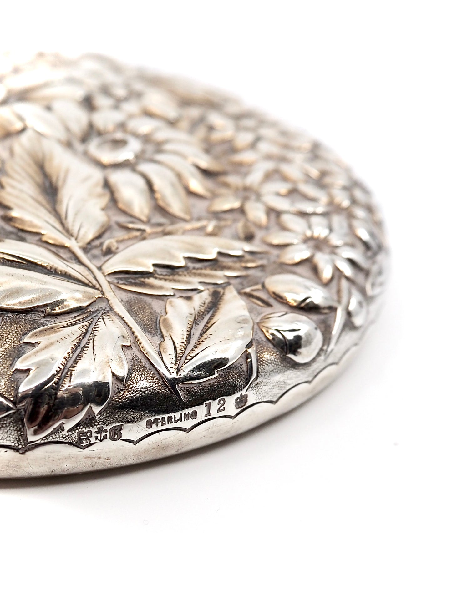 Gorham Victorian Sterling Silver Repoussé Floral Hand Mirror, 1894