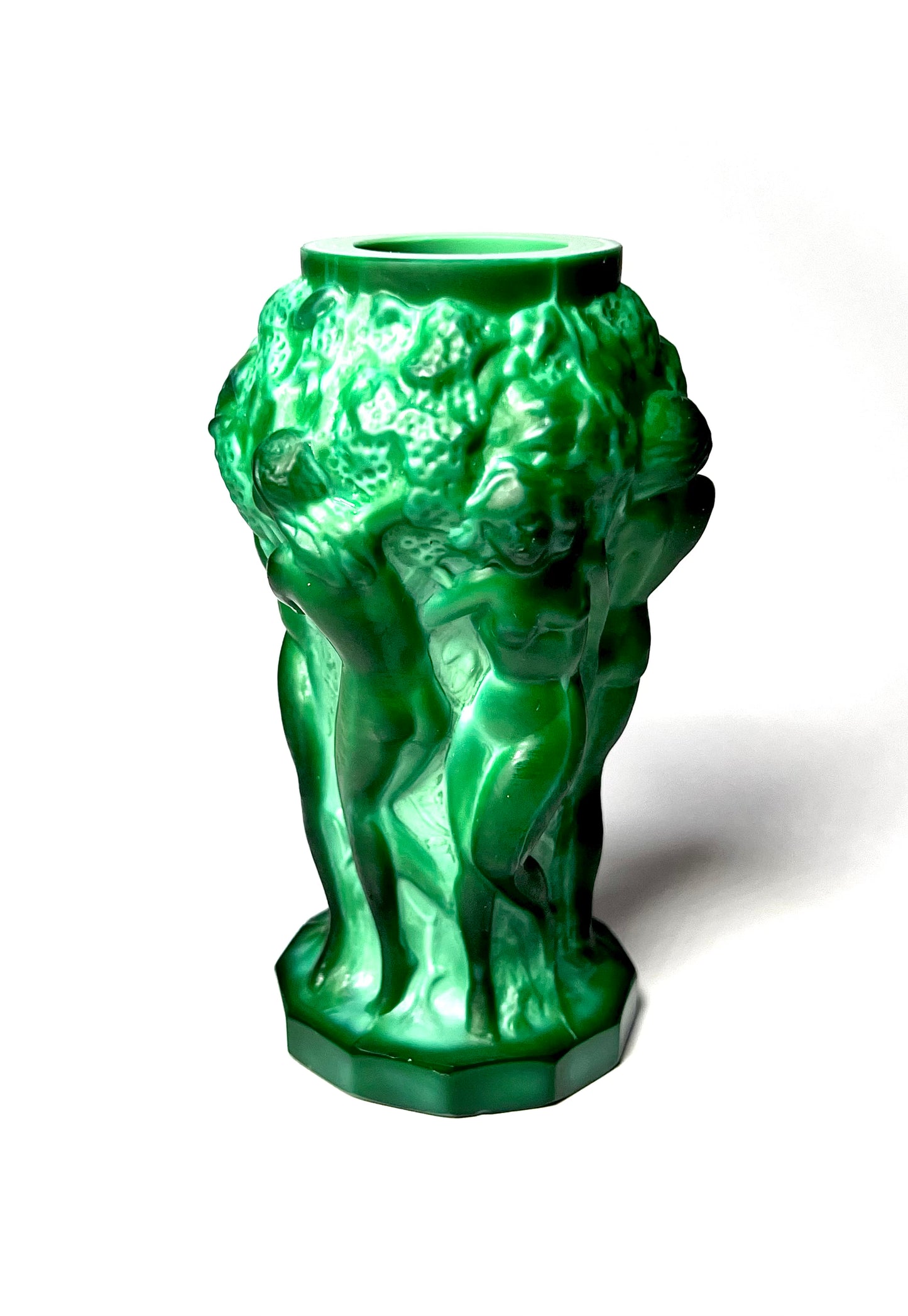 Schlevogt Bohemia Malachite Glass Vase