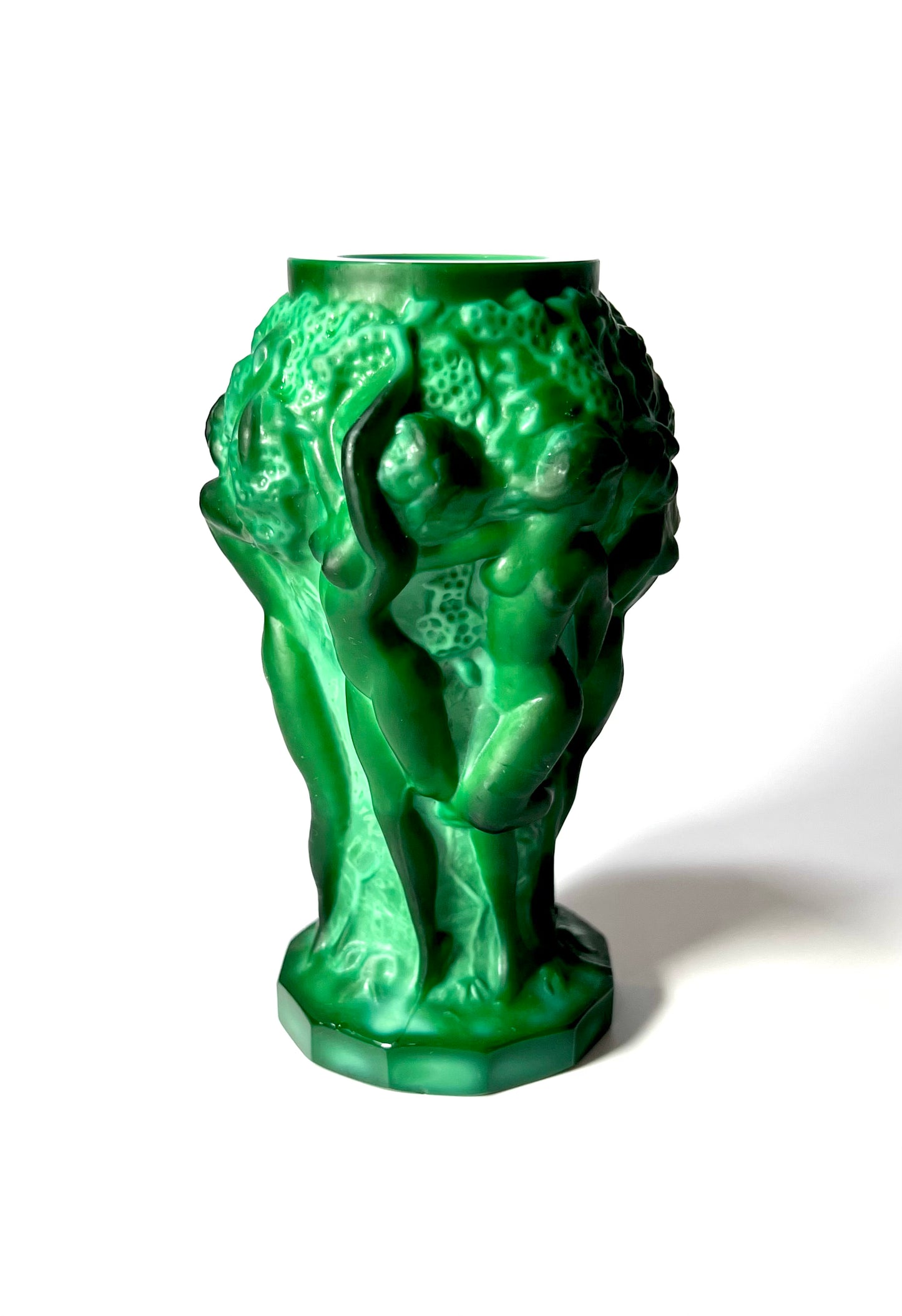 Schlevogt Bohemia Malachite Glass Vase
