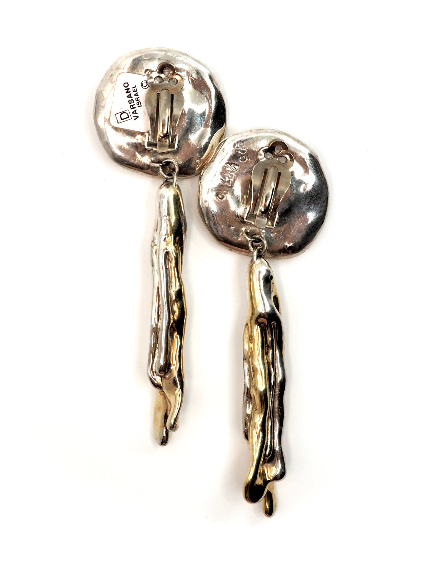 David Varsano Sterling Silver and Gold Vermeil Sculptural Clip Earrings
