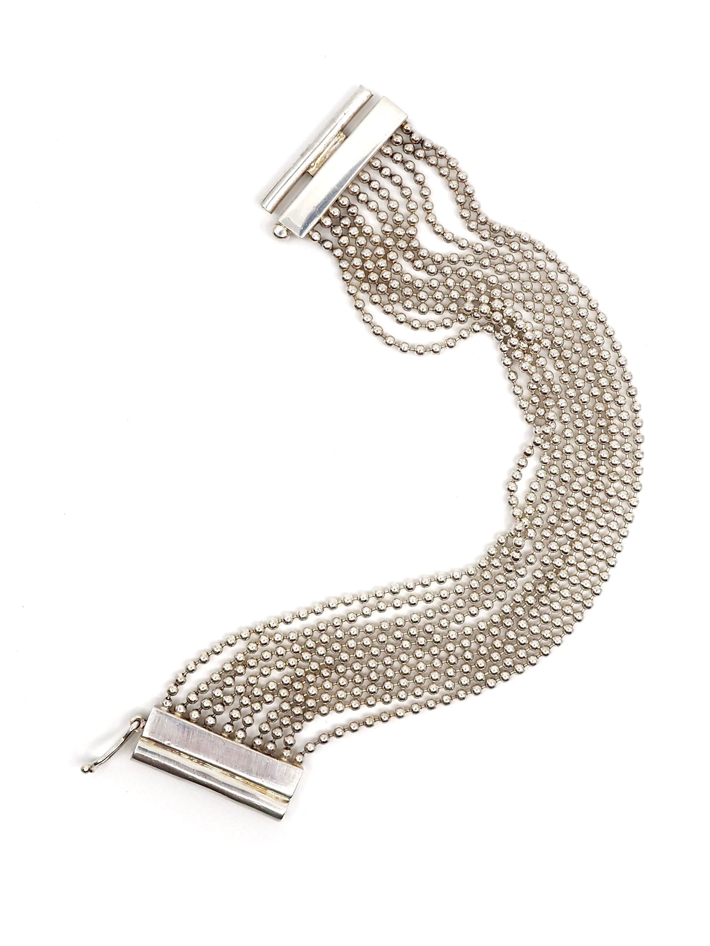 Sterling Silver Multi Strand Ball Chain Bracelet