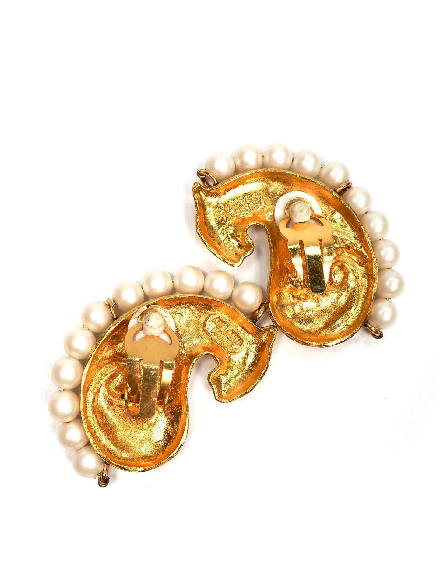 An Lanh Paris Matte Gold Cat Pearl Earrings - Georgie's NYC - Earrings