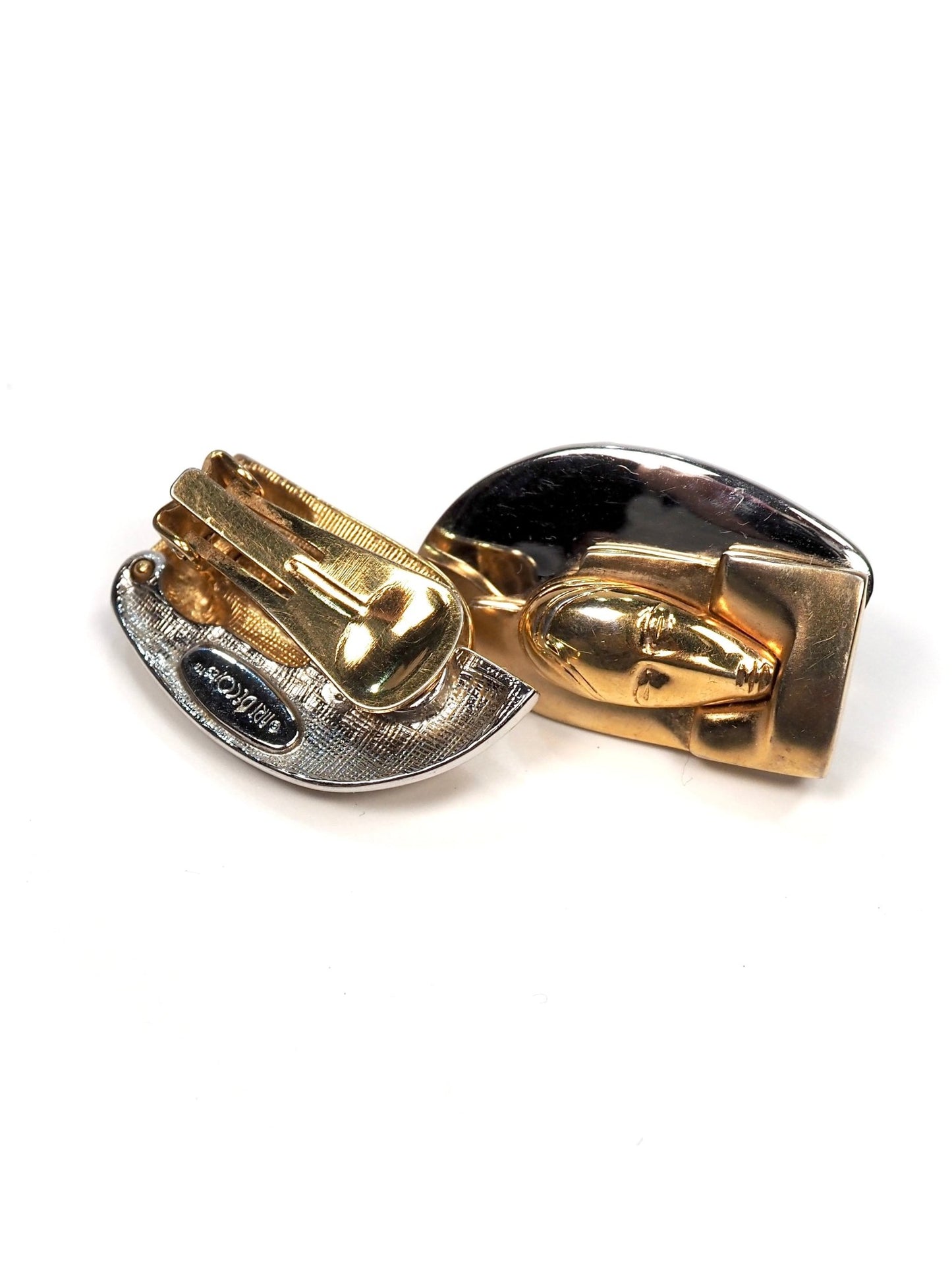 Art Deco Inc. Two Tone Face Earrings - Georgie's NYC - Earrings