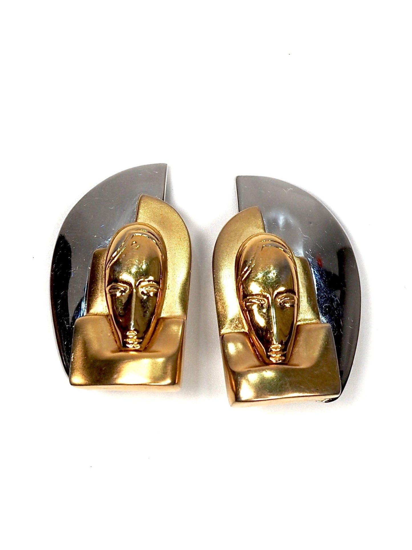 Art Deco Inc. Two Tone Face Earrings - Georgie's NYC - Earrings