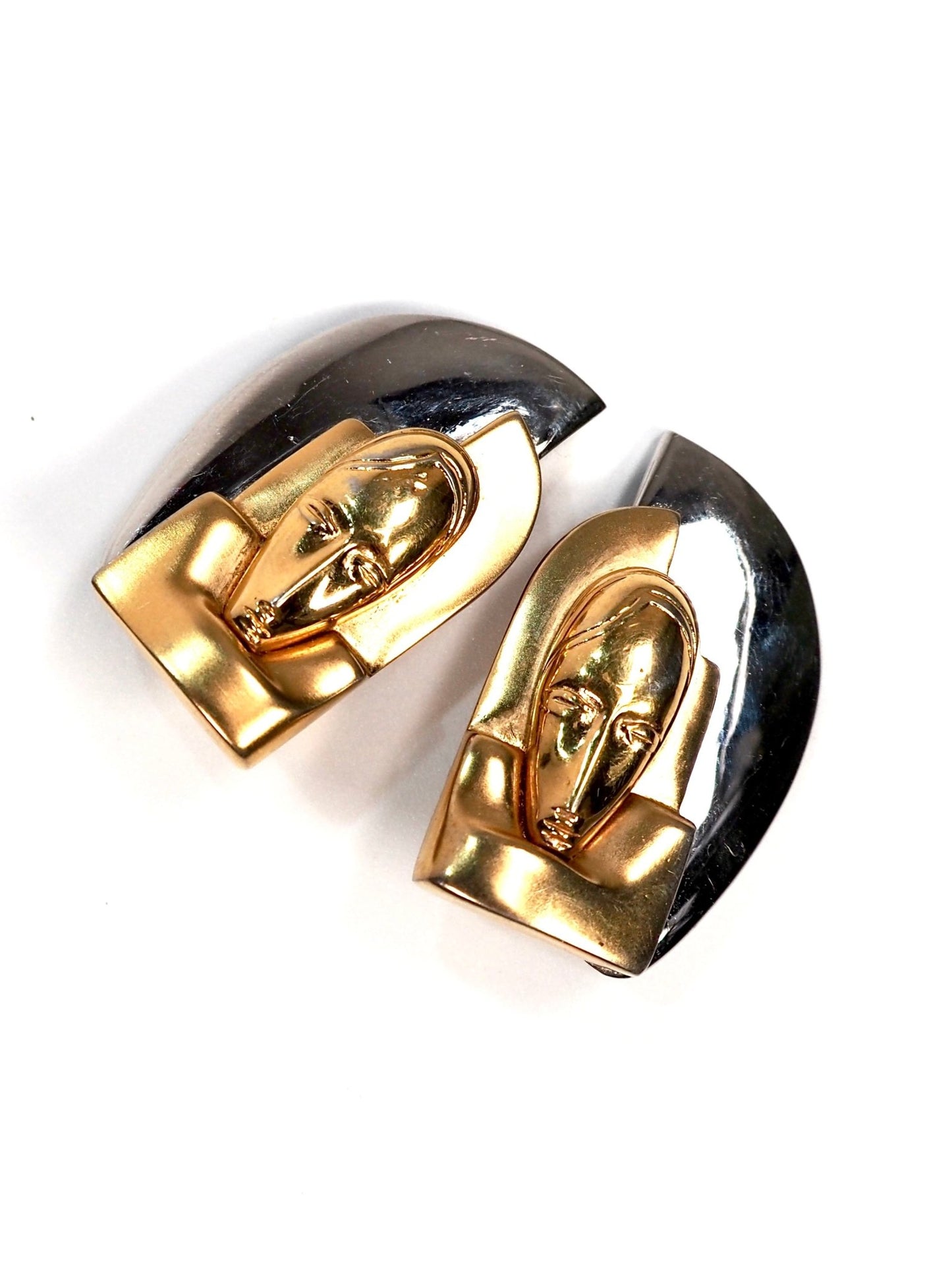 Art Deco Inc. Two Tone Face Earrings - Georgie's NYC - Earrings