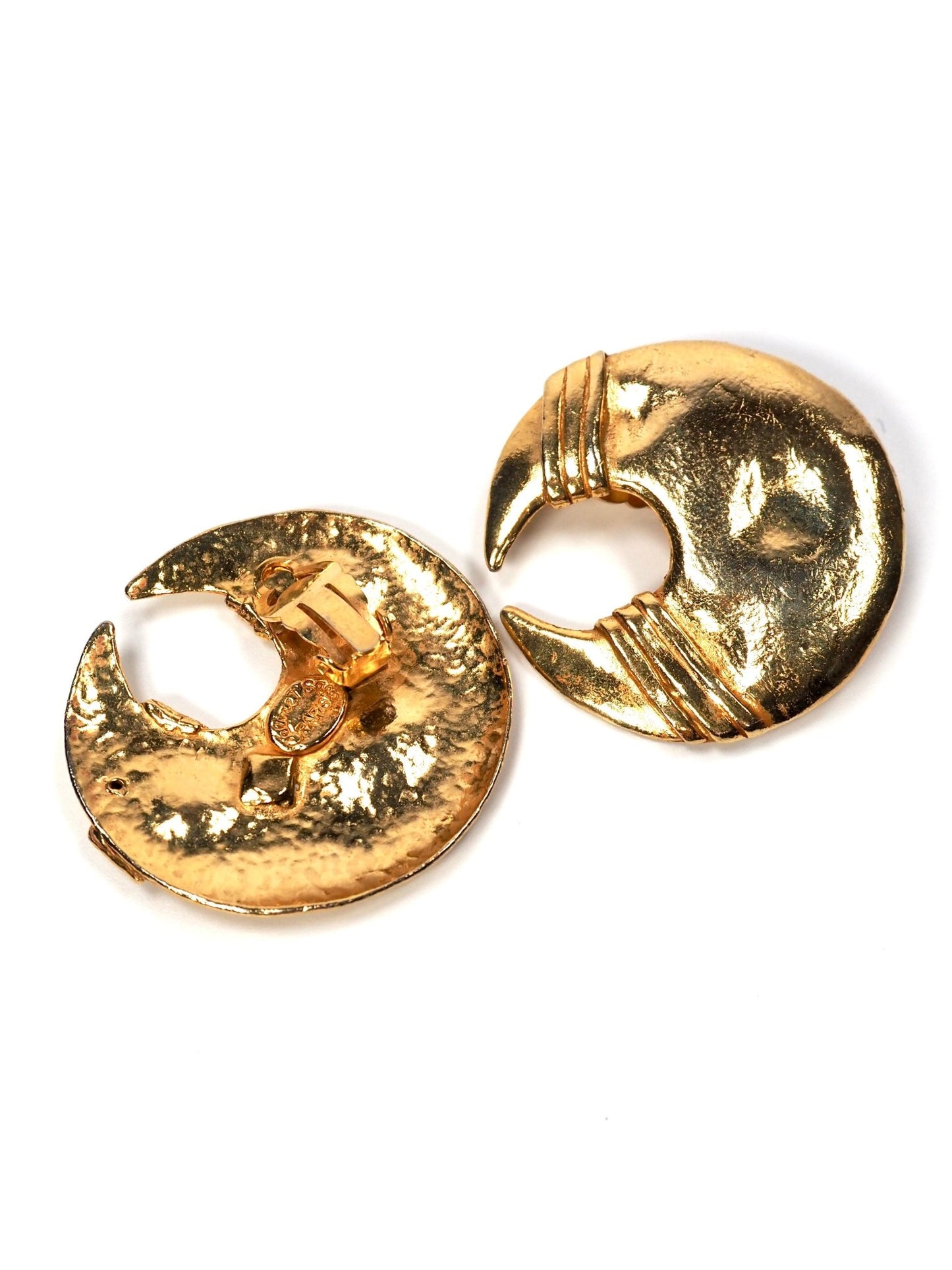 Celine T. Saxe Paris Gold Modernist Crescent Moon Earrings - Georgie's NYC - Earrings