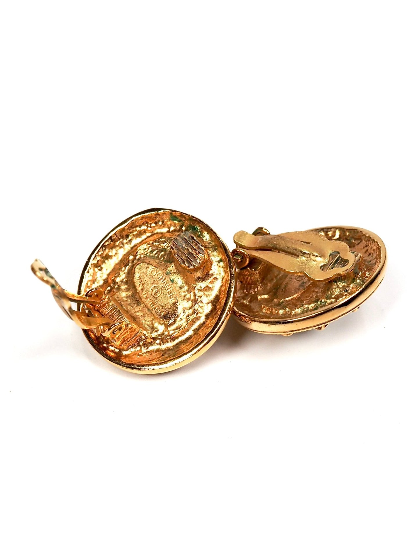 Chanel Faux Pearl Round Gold Star Earrings - Georgie's NYC - Earrings