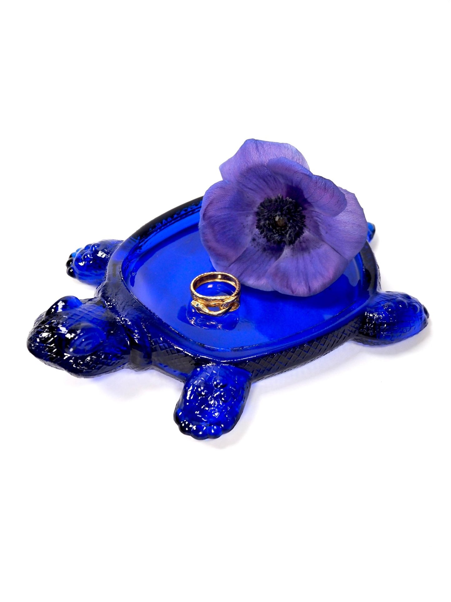 Cobalt Blue Glass Turtle Trinket Dish - Georgie's NYC - Decorative Jars