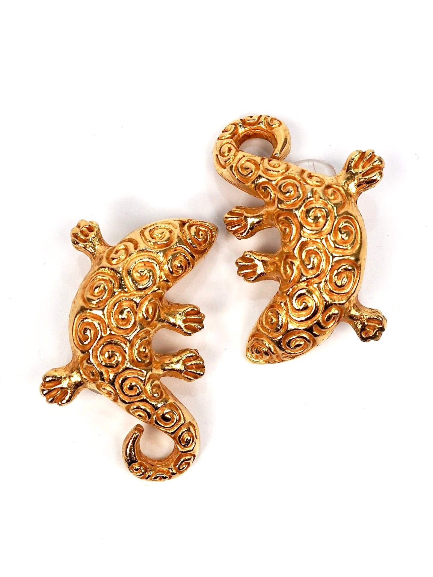 Dominique Aurientis Gold Lizard Swirl Earrings - Georgie's NYC - Earrings