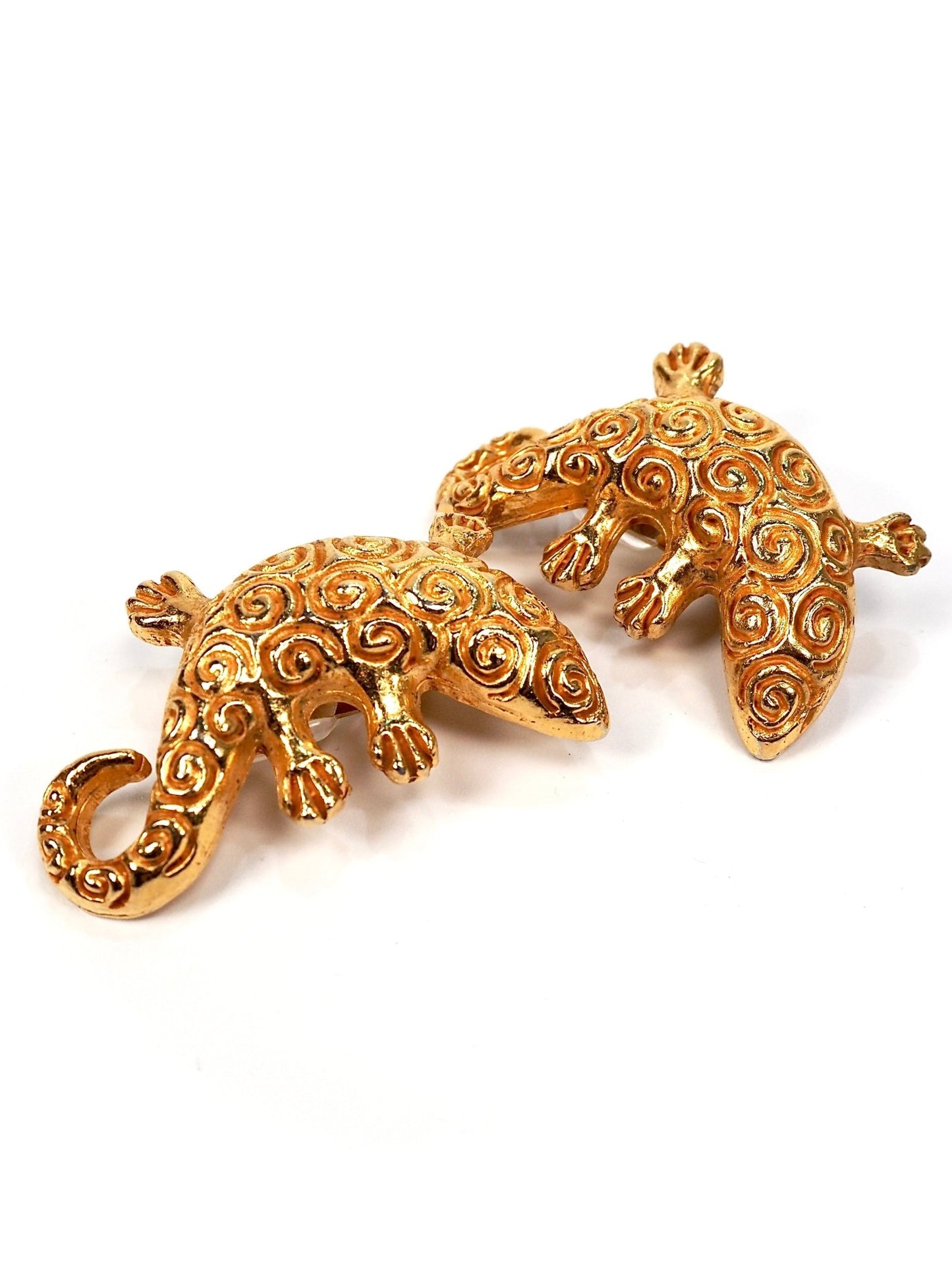 Dominique Aurientis Gold Lizard Swirl Earrings - Georgie's NYC - Earrings