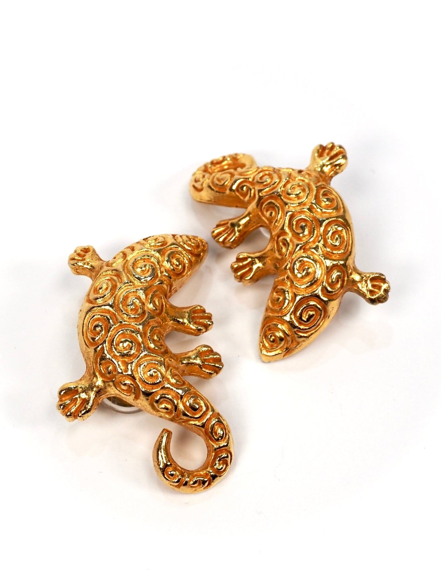 Dominique Aurientis Gold Lizard Swirl Earrings - Georgie's NYC - Earrings