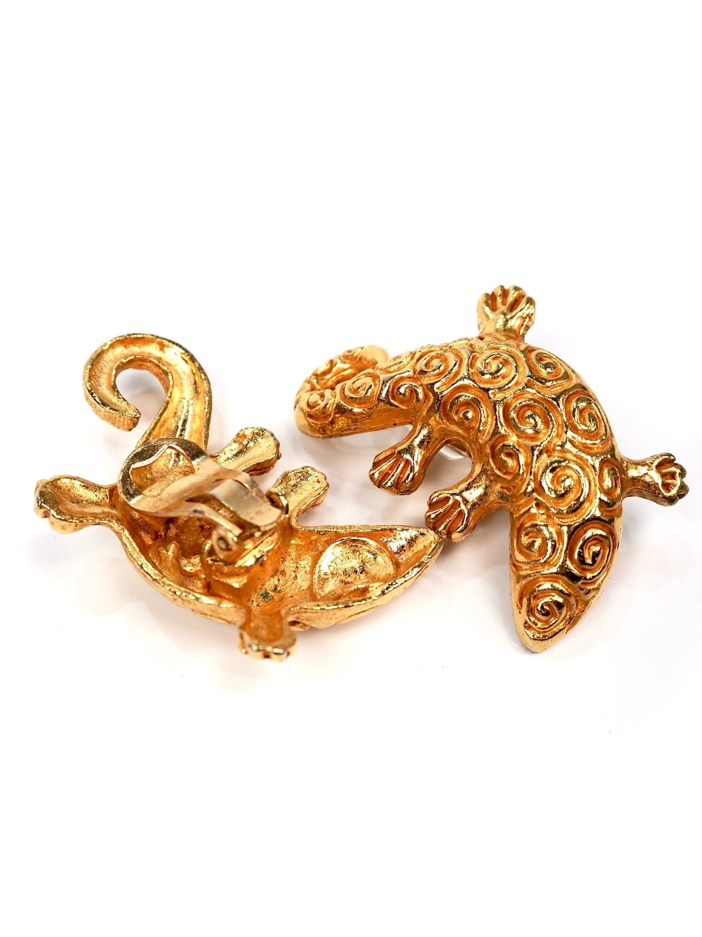 Dominique Aurientis Gold Lizard Swirl Earrings - Georgie's NYC - Earrings