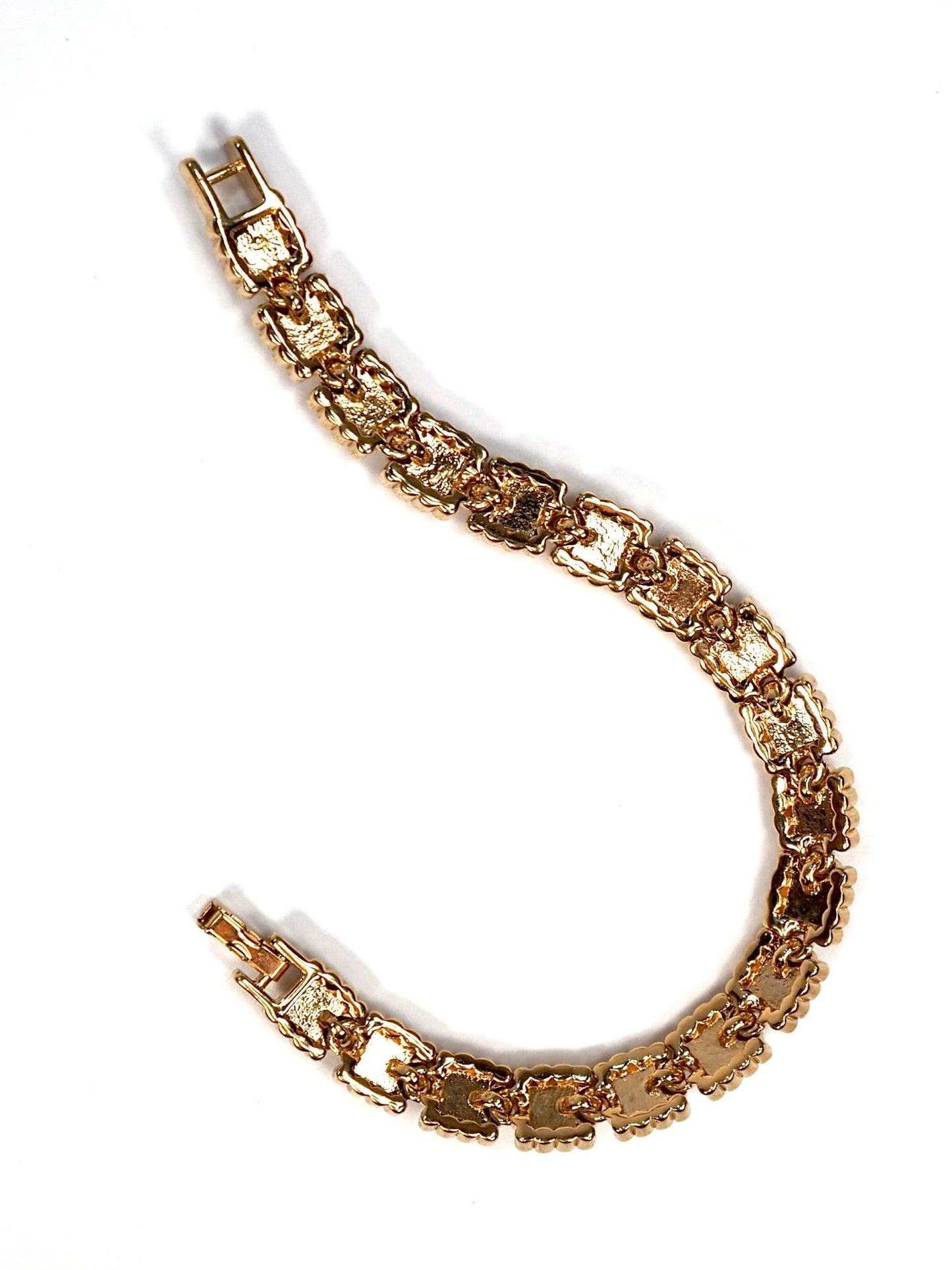 D'Orlan Gold Rhinestone Square Charmed Bracelet - Georgie's NYC - Bracelets