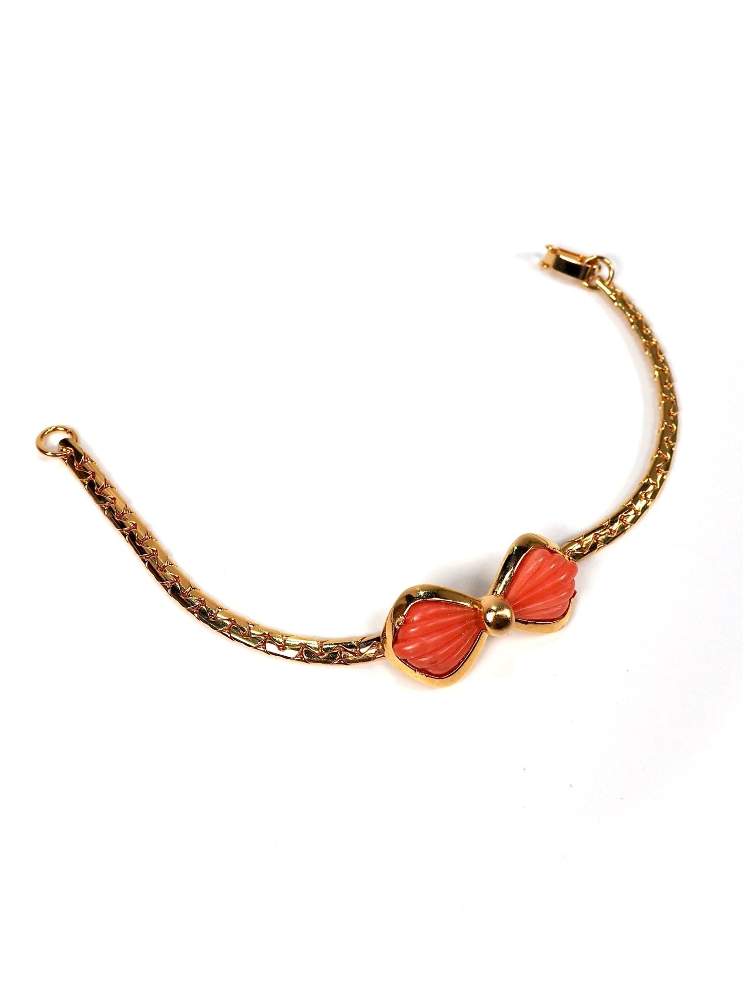 Gold Apricot Seashell Bow Dainty Bracelet - Georgie's NYC - Bracelets