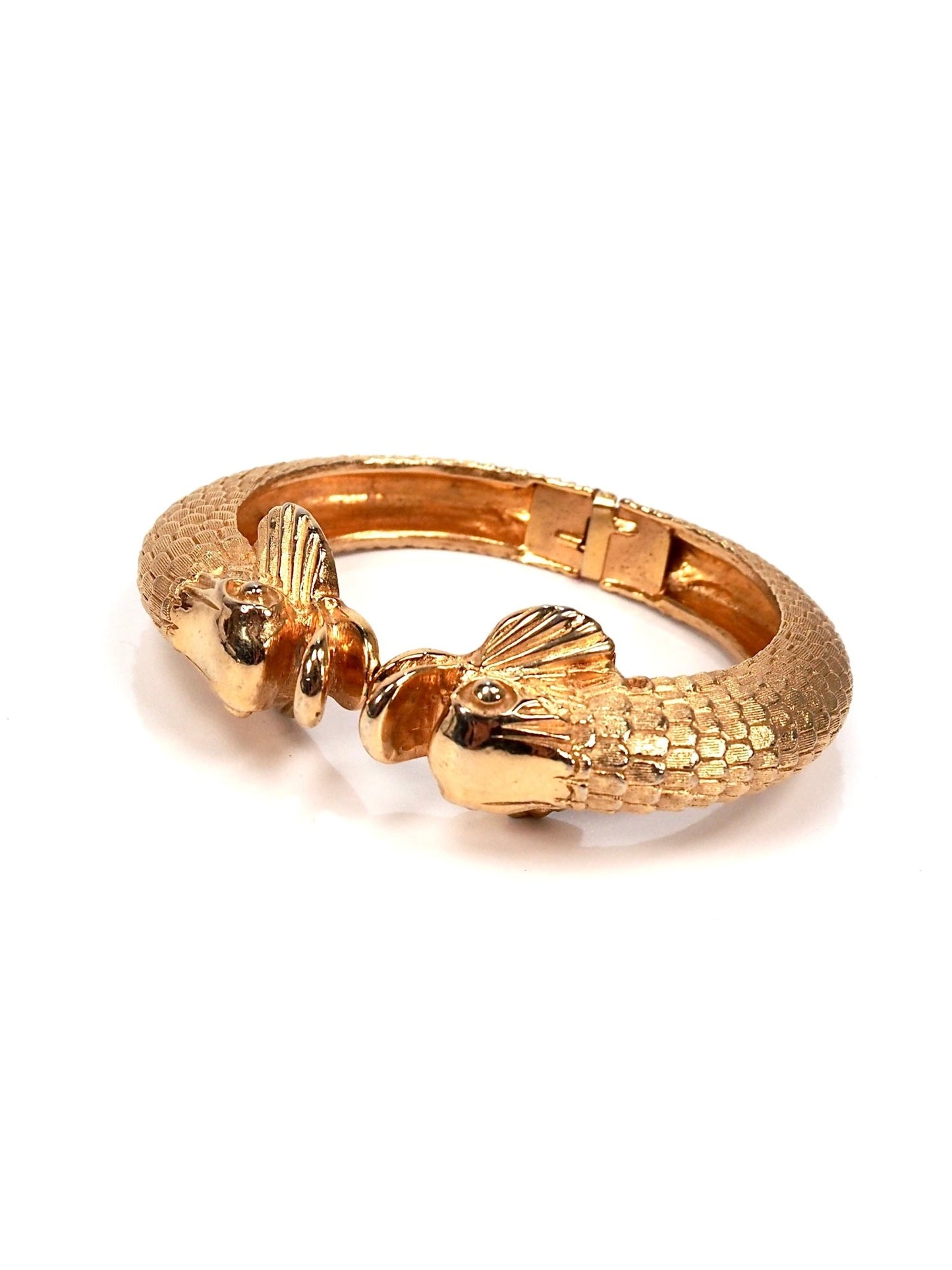 Gold Kissing Koi Dolphinfish Hinge Bracelet| - Georgie's NYC - Bracelets