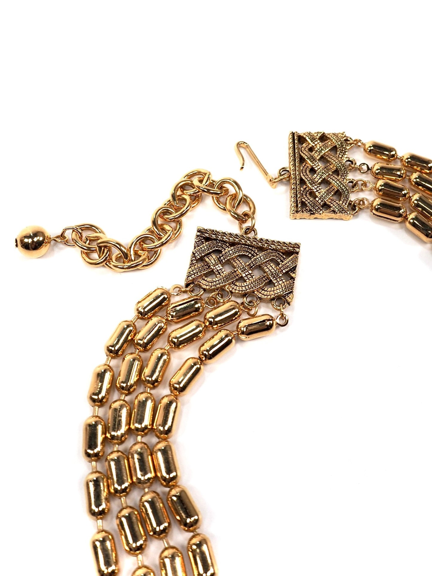 Gold Oval Beaded Multi Layer Necklace - Georgie's NYC - Necklaces