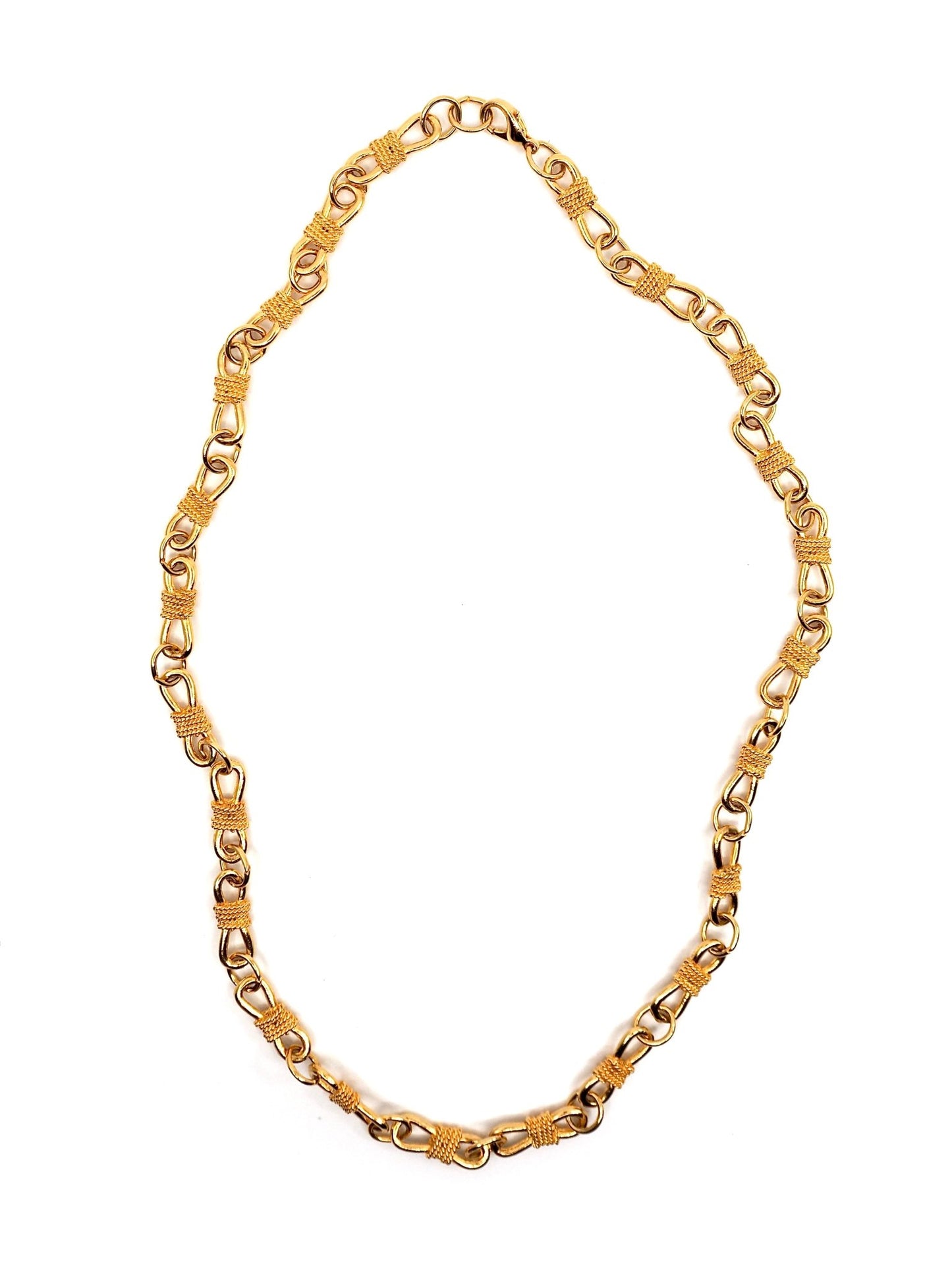Gold Twisted Rope and Oval Link Statement Chain Necklace - Georgie's NYC - Necklaces