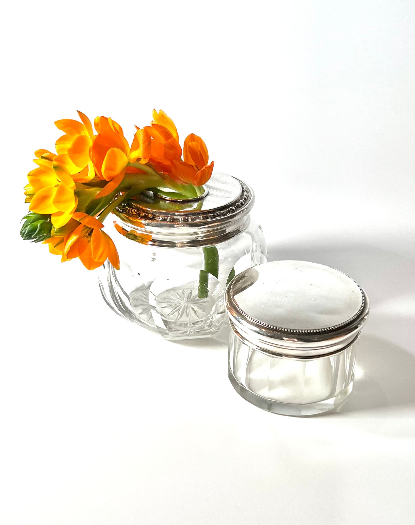 Sterling Silver Crystal Vanity Jars