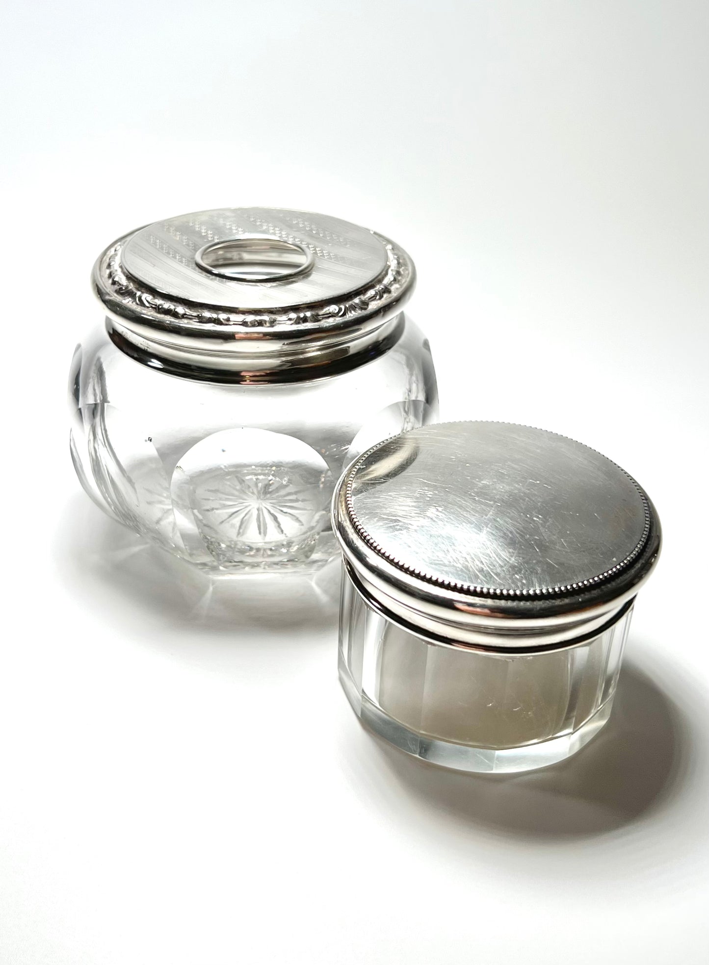 Sterling Silver Crystal Vanity Jars