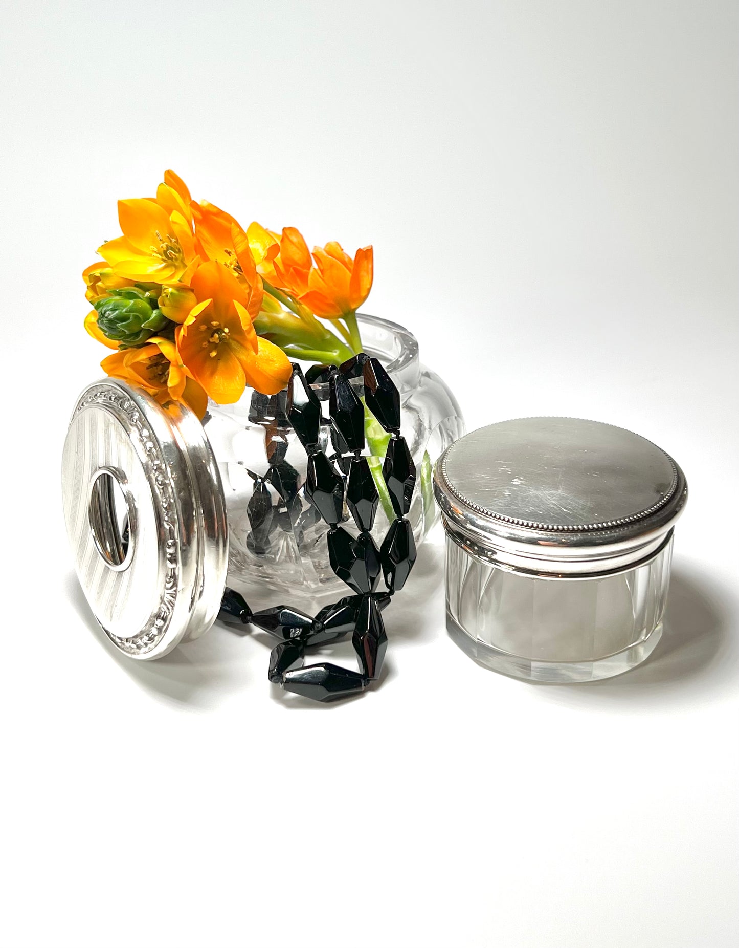Sterling Silver Crystal Vanity Jars
