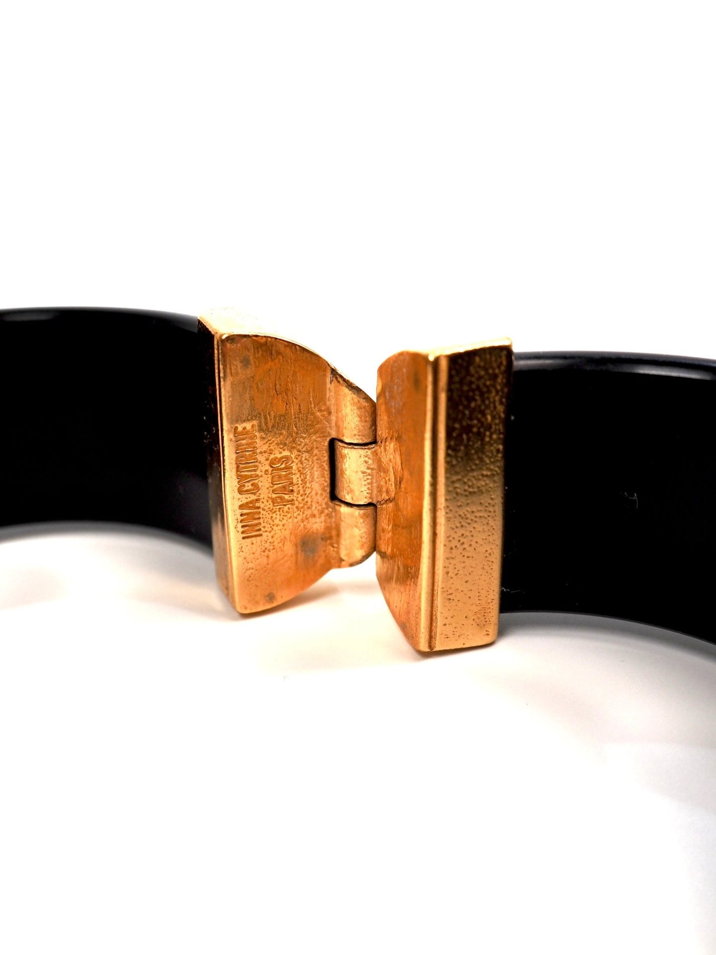 Inna Cytrine Paris Gold and Faux Pearl Wooden Detailed Hinge Bracelet - Georgie's NYC - Bracelets