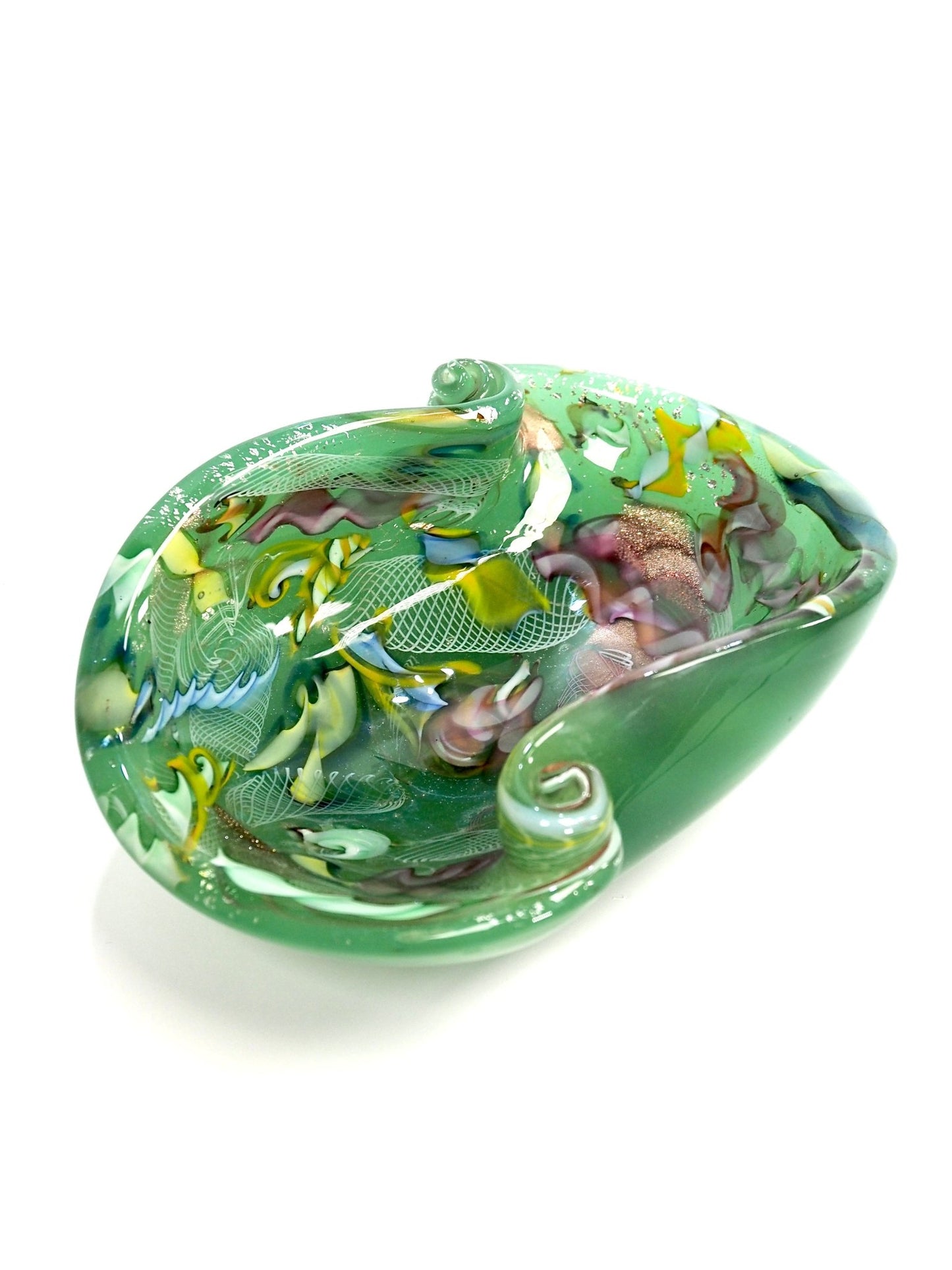 Italian Murano Glass Green Tutti Frutti Bowl - Georgie's NYC - Decorative Bowls