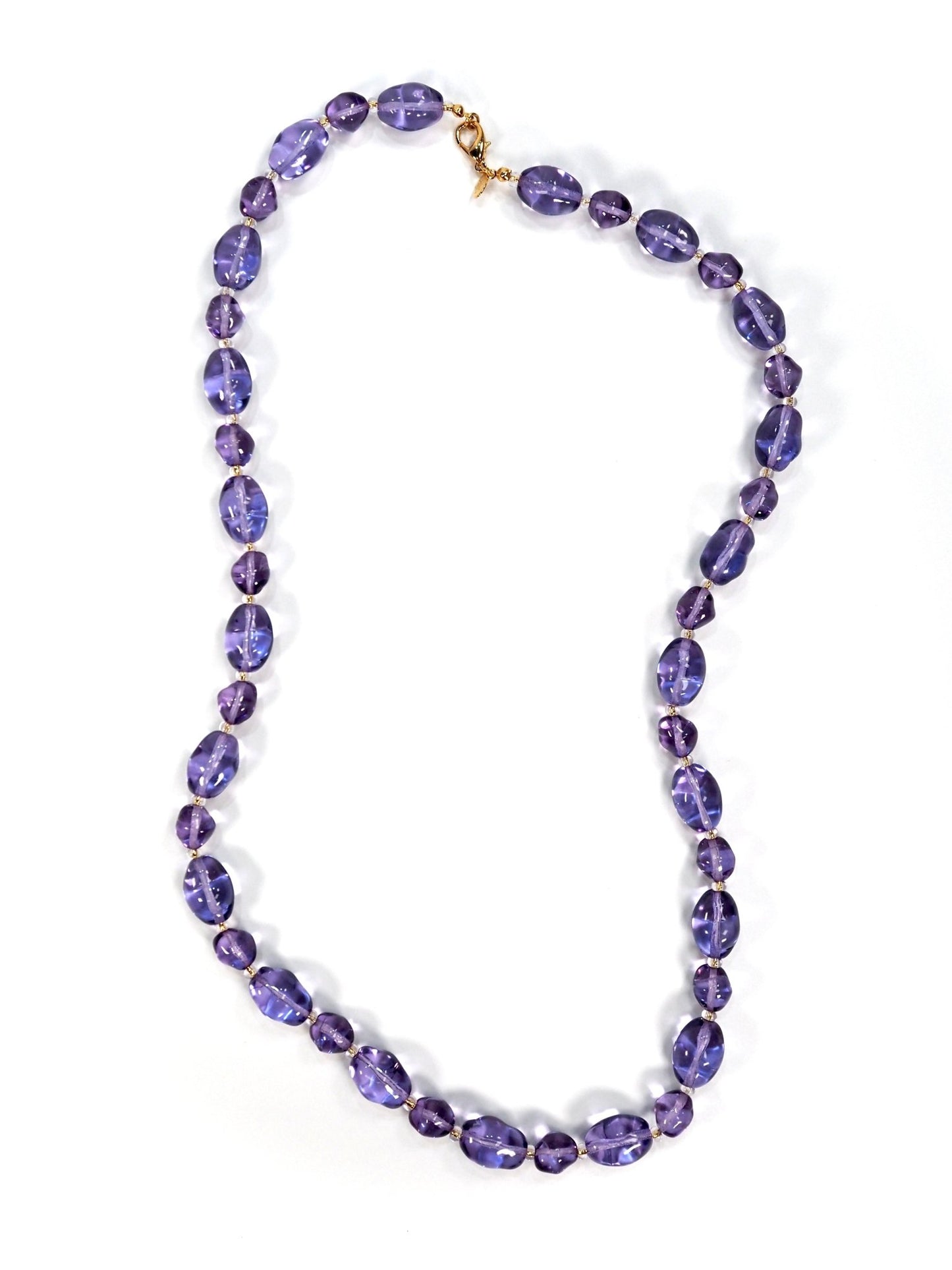Joan Rivers Purple Long Beaded Glass Necklace - Georgie's NYC - Necklaces