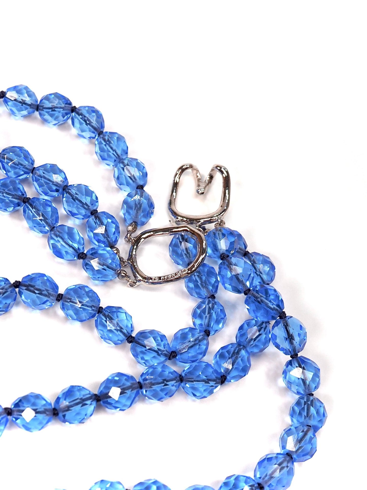 Les Bernard Periwinkle Blue Glass Beaded Multi Layer Necklace - Georgie's NYC - Necklaces