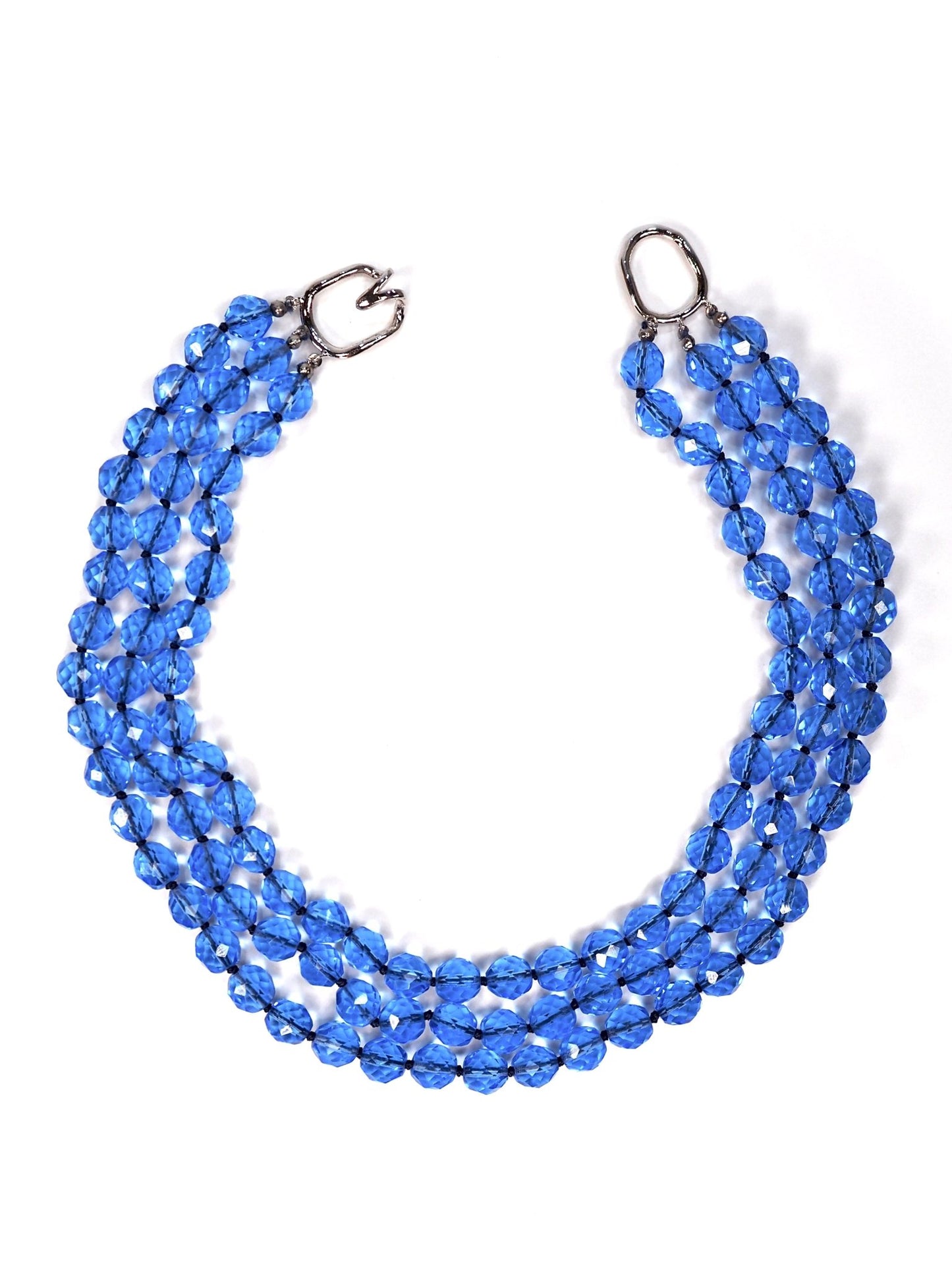 Les Bernard Periwinkle Blue Glass Beaded Multi Layer Necklace - Georgie's NYC - Necklaces