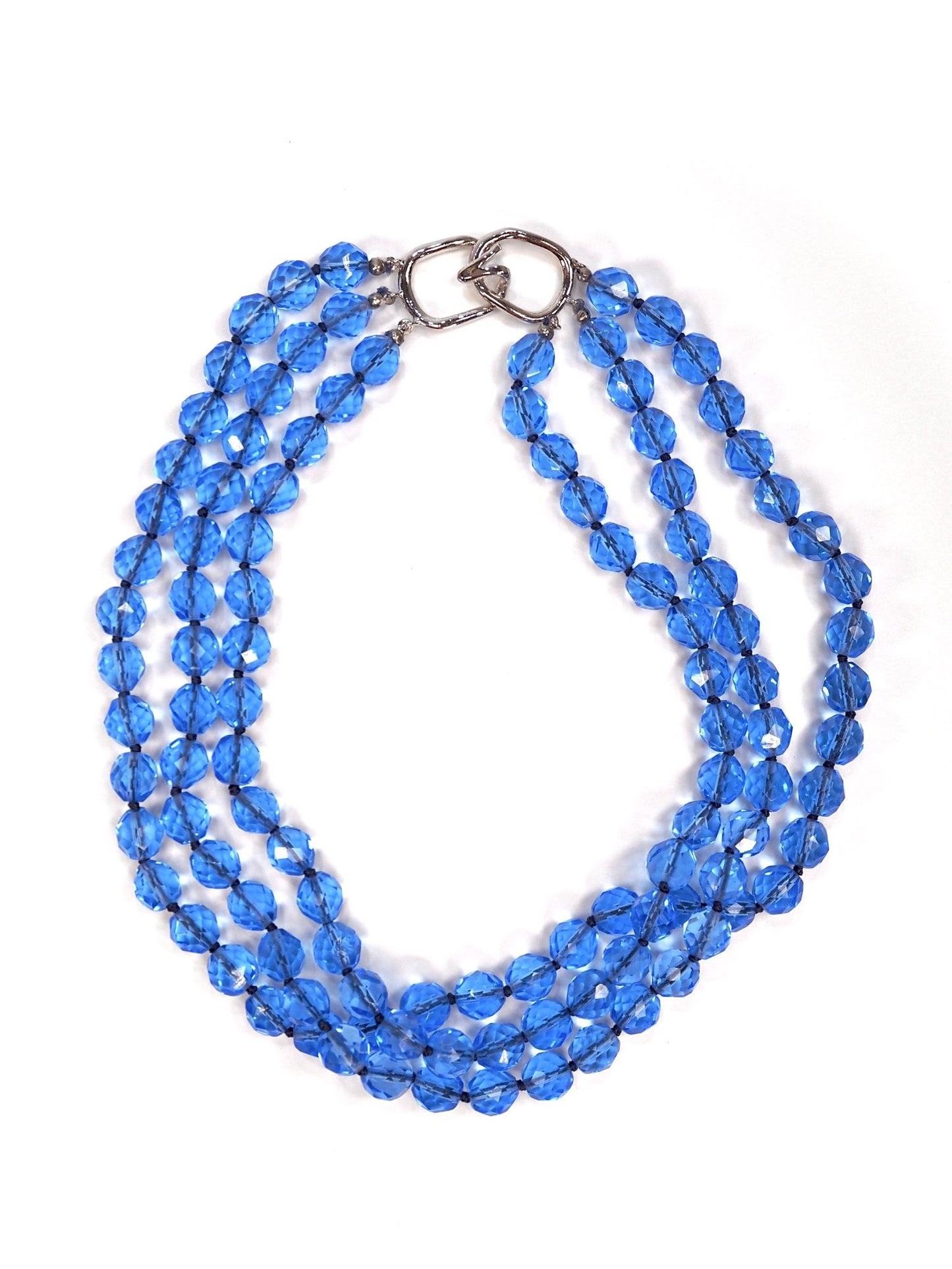 Les Bernard Periwinkle Blue Glass Beaded Multi Layer Necklace - Georgie's NYC - Necklaces