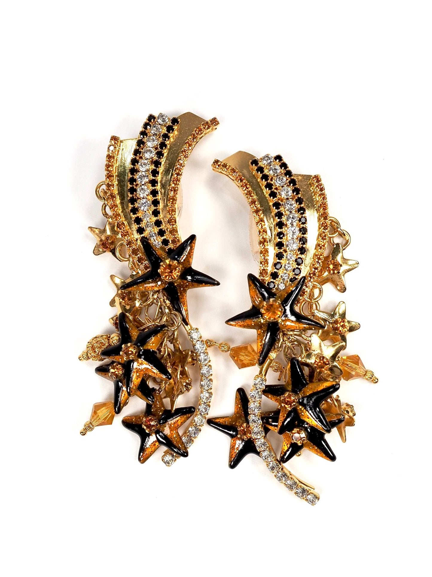 Lunch at the Ritz Gold Shooting Star Dangle Earrings - Georgie's NYC - Earrings