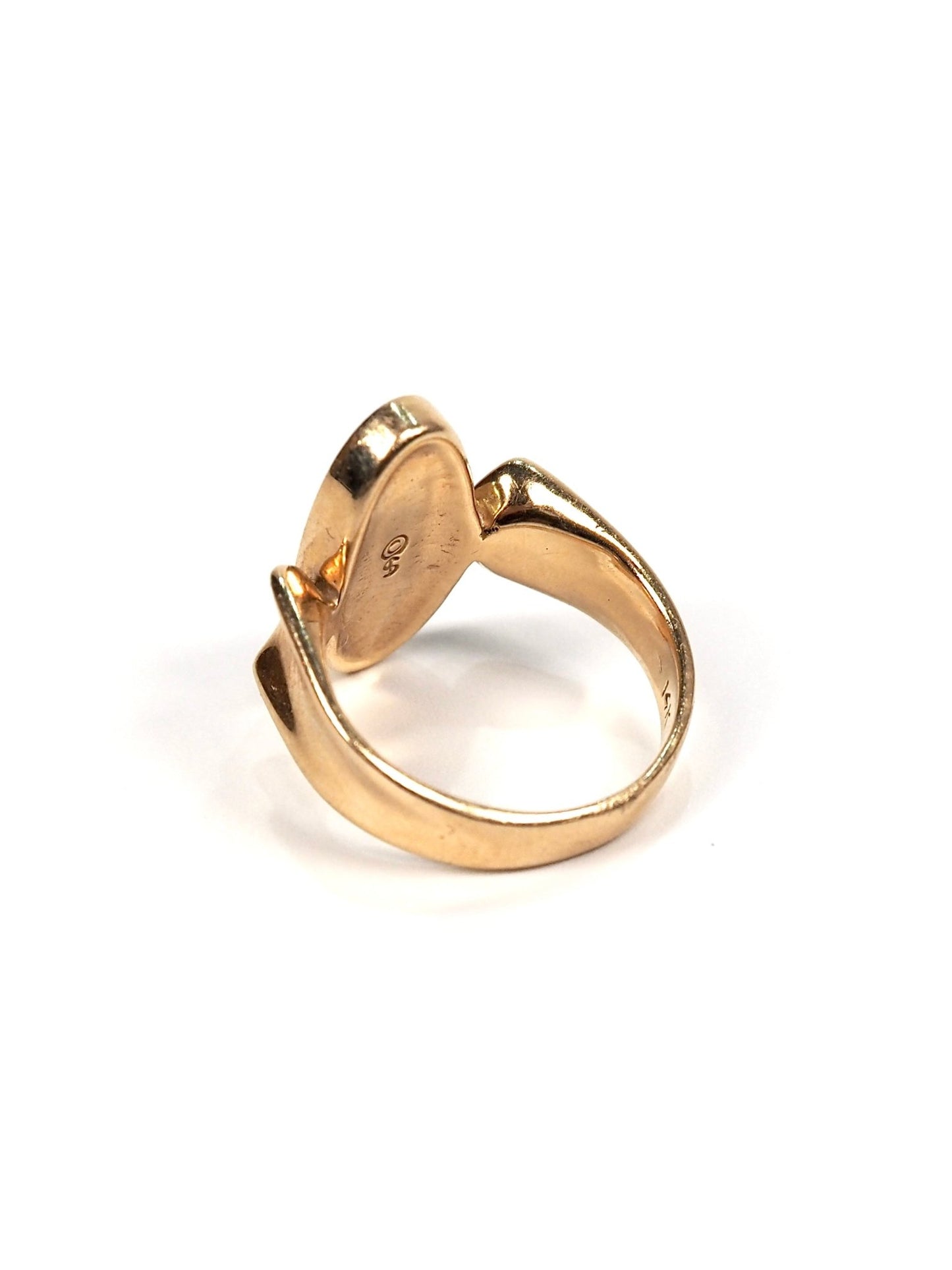 Mid Century 14K Gold Boulder Opal Inlay Ring - Georgie's NYC - Rings