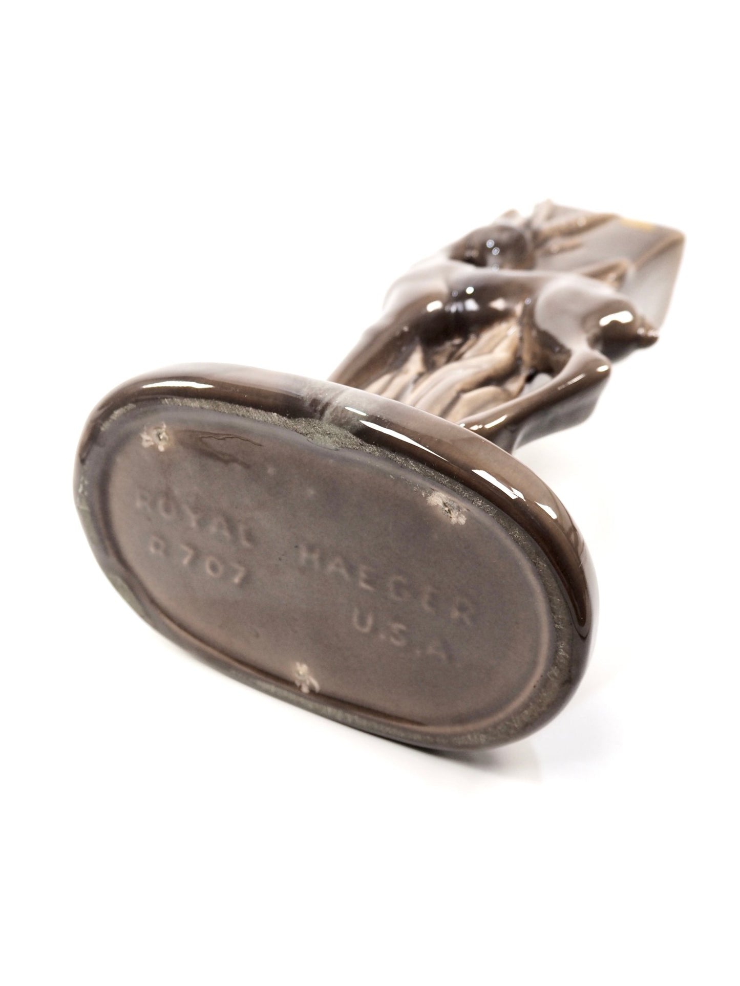 Mid Century Royal Haeger Taupe Grey Gazelle Glazed Ceramic Vase - Georgie's NYC - Vases