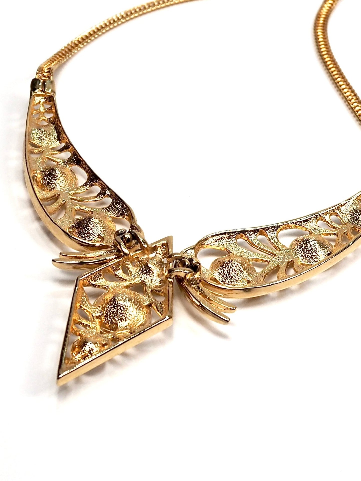Modernist Gold and Glass Rhinestone Collar Necklace - Georgie's NYC - Necklaces