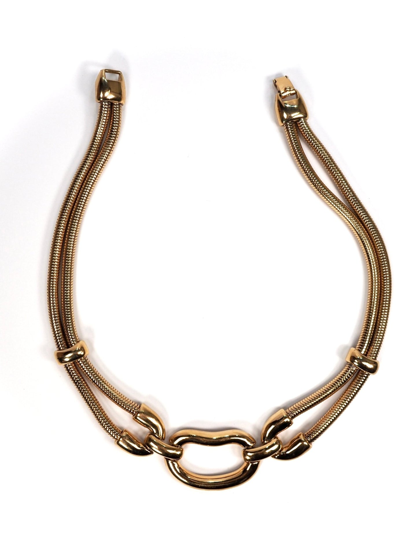 Monet Gold Mid Century Snake Chain Necklace - Georgie's NYC - Necklaces