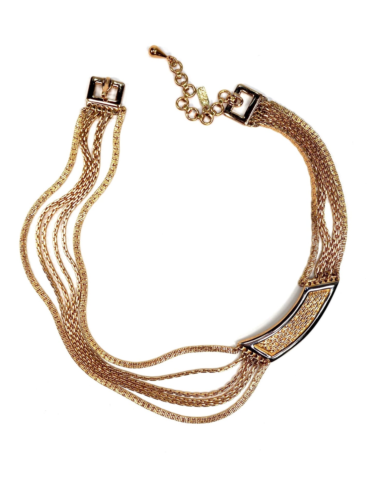 Monet Gold Multi Strand Side Charm Choker Necklace - Georgie's NYC - Necklaces