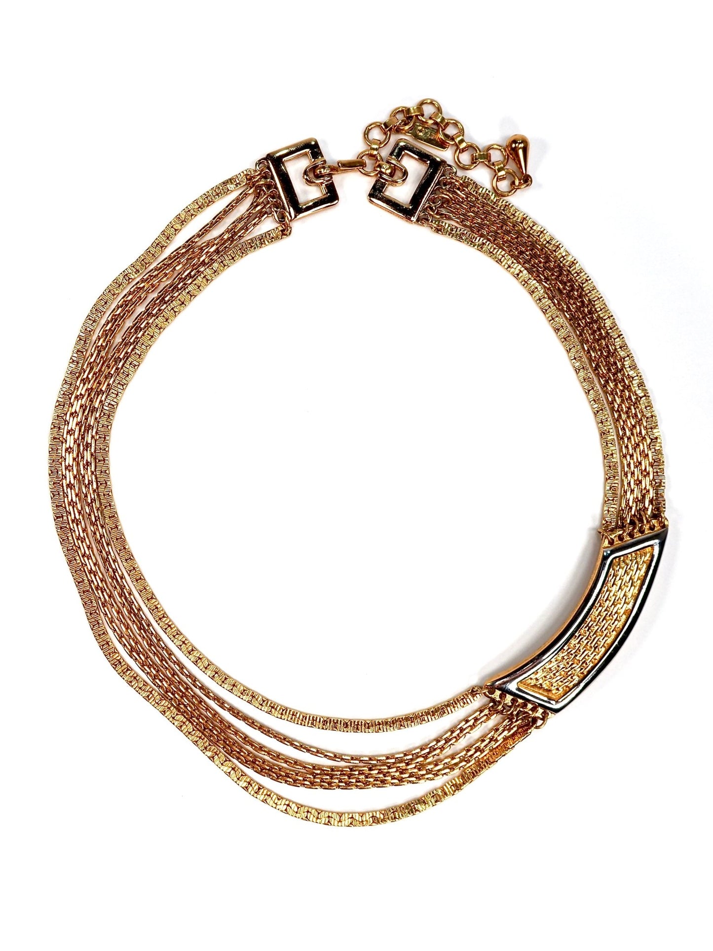 Monet Gold Multi Strand Side Charm Choker Necklace - Georgie's NYC - Necklaces