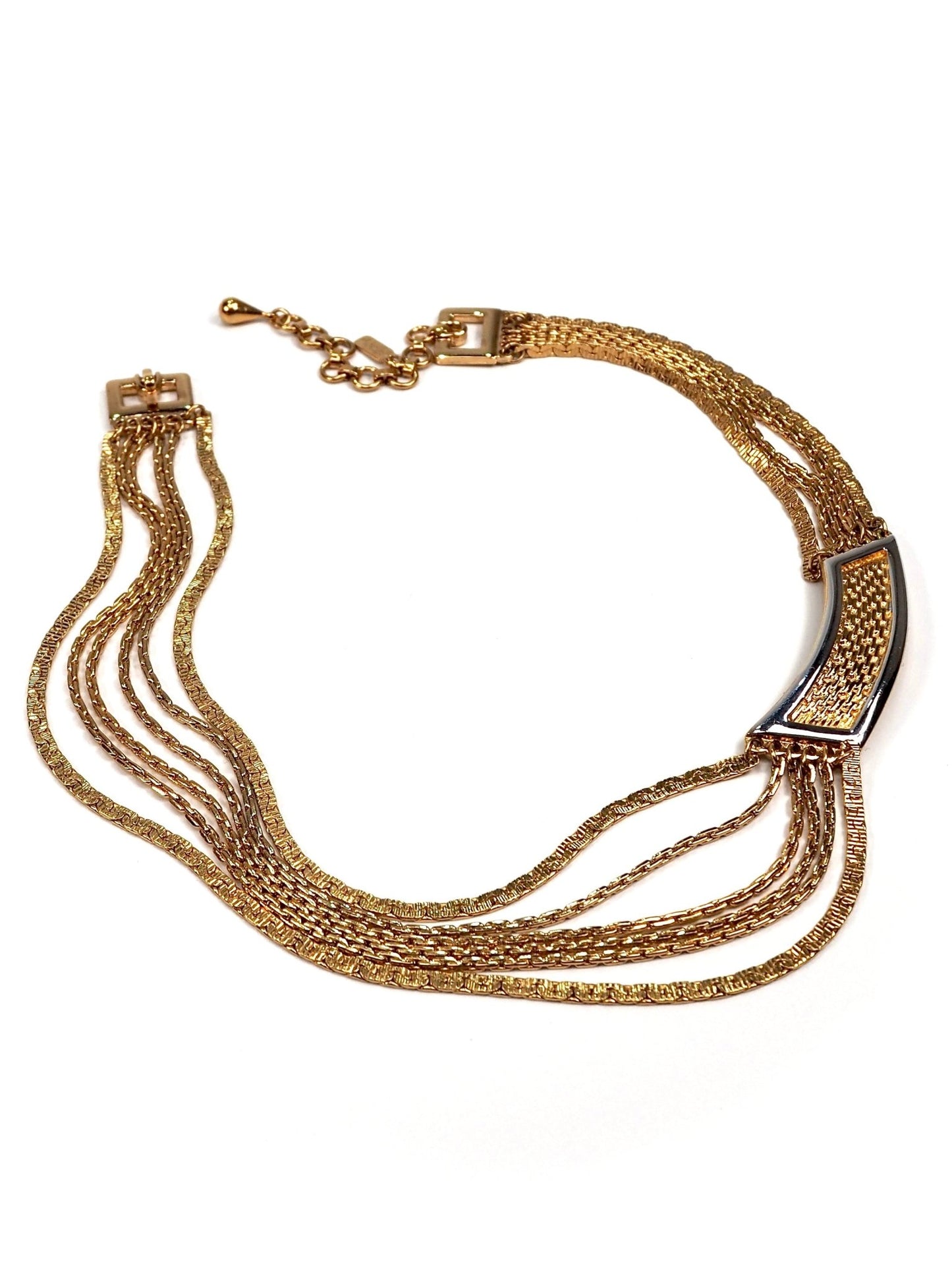 Monet Gold Multi Strand Side Charm Choker Necklace - Georgie's NYC - Necklaces