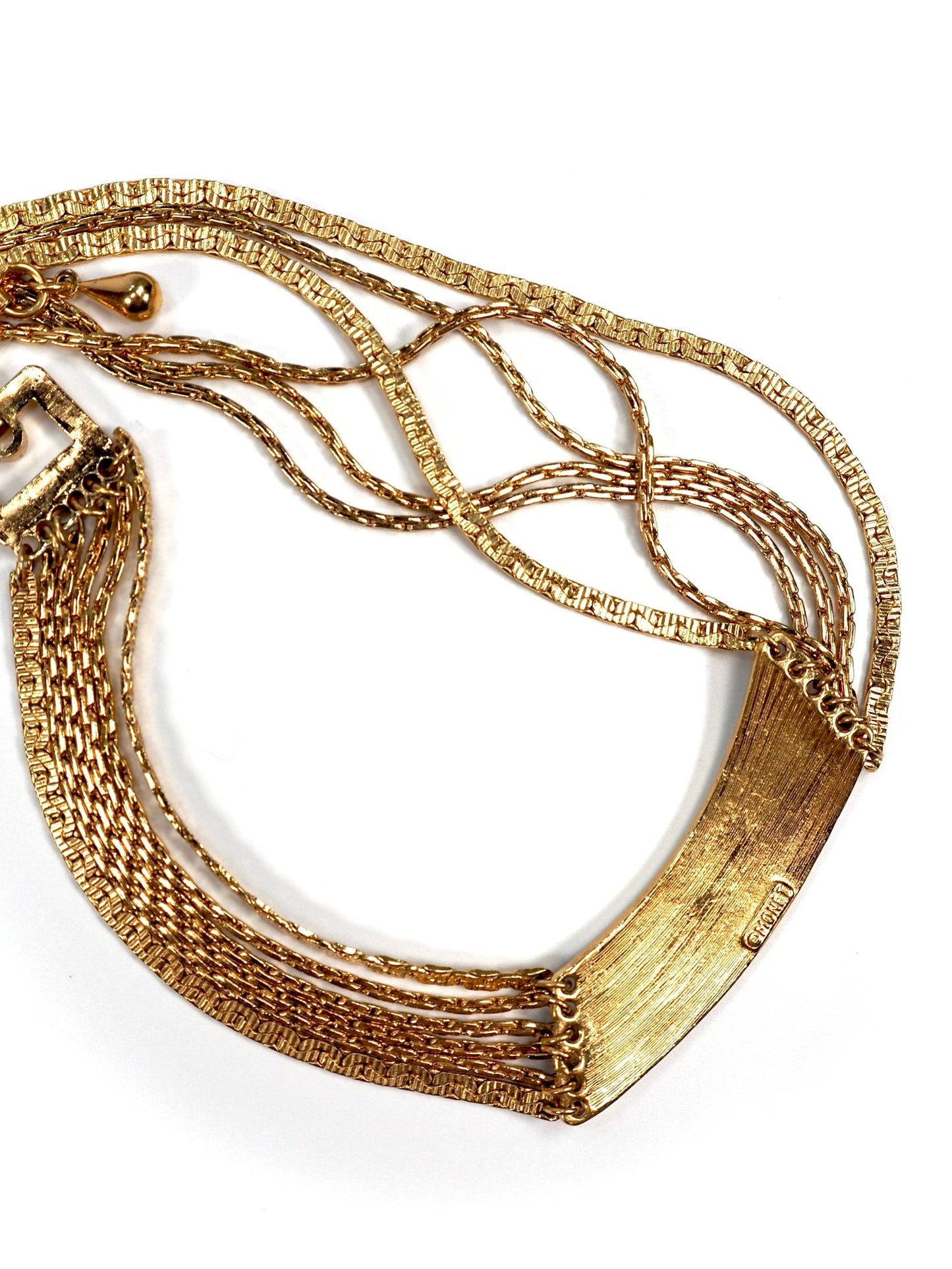 Monet Gold Multi Strand Side Charm Choker Necklace - Georgie's NYC - Necklaces