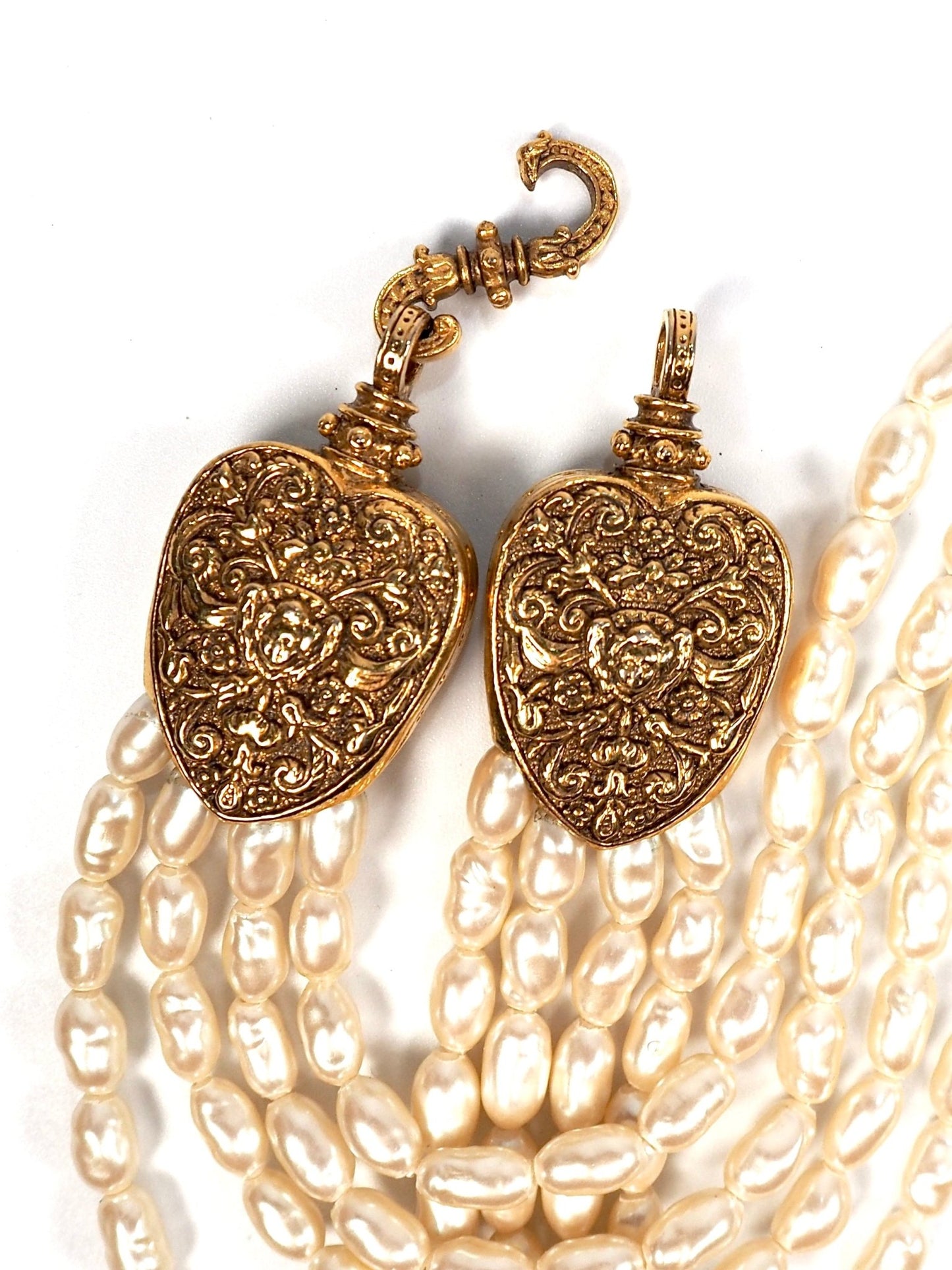 Multi Strand Freshwater Pearl Baroque Clasp Necklace - Georgie's NYC - Necklaces