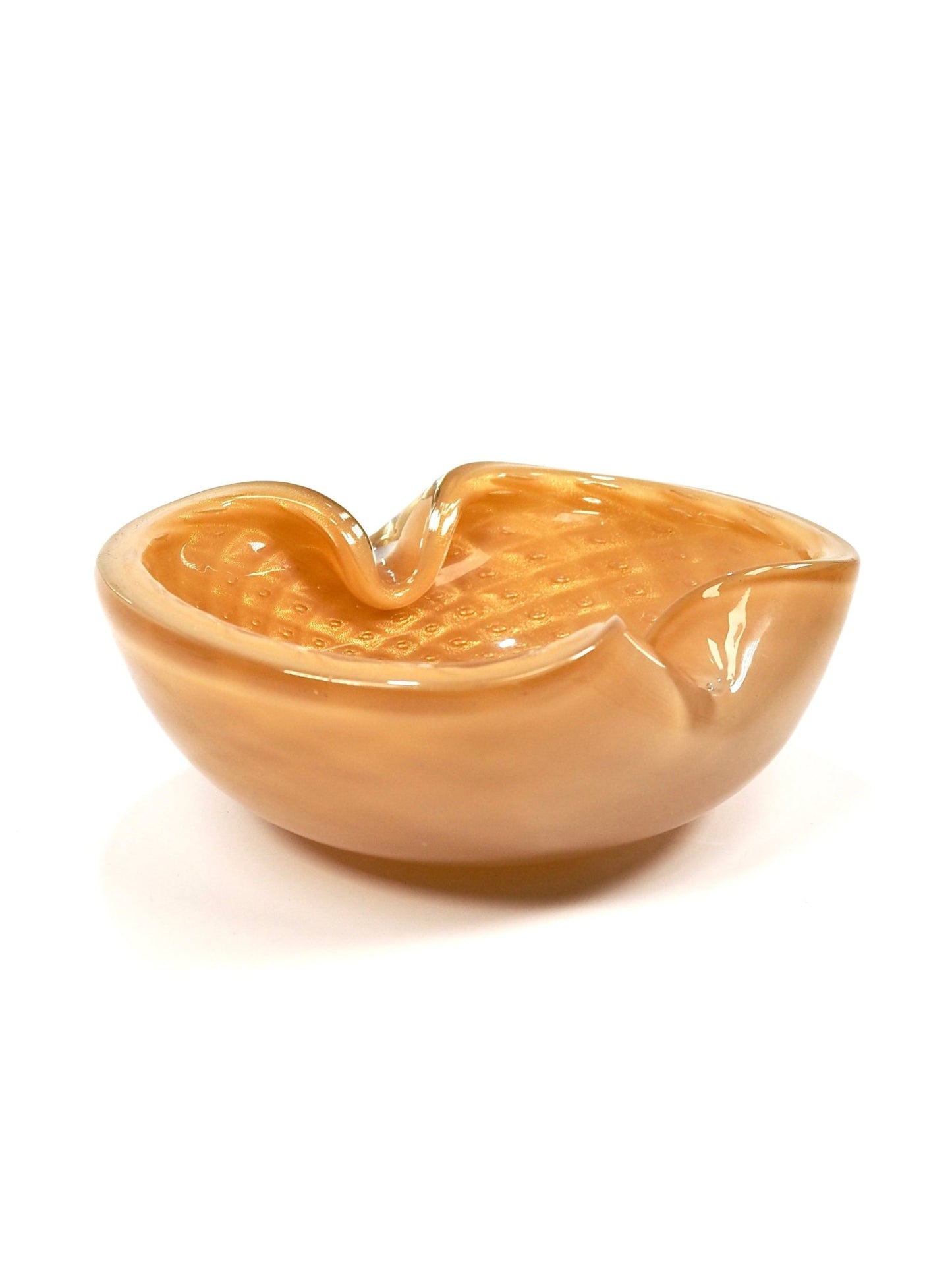 Murano Glass Butter Toffee and Gold Speckled Decorative Ashtray Dish - Georgie's NYC - Ashtrays