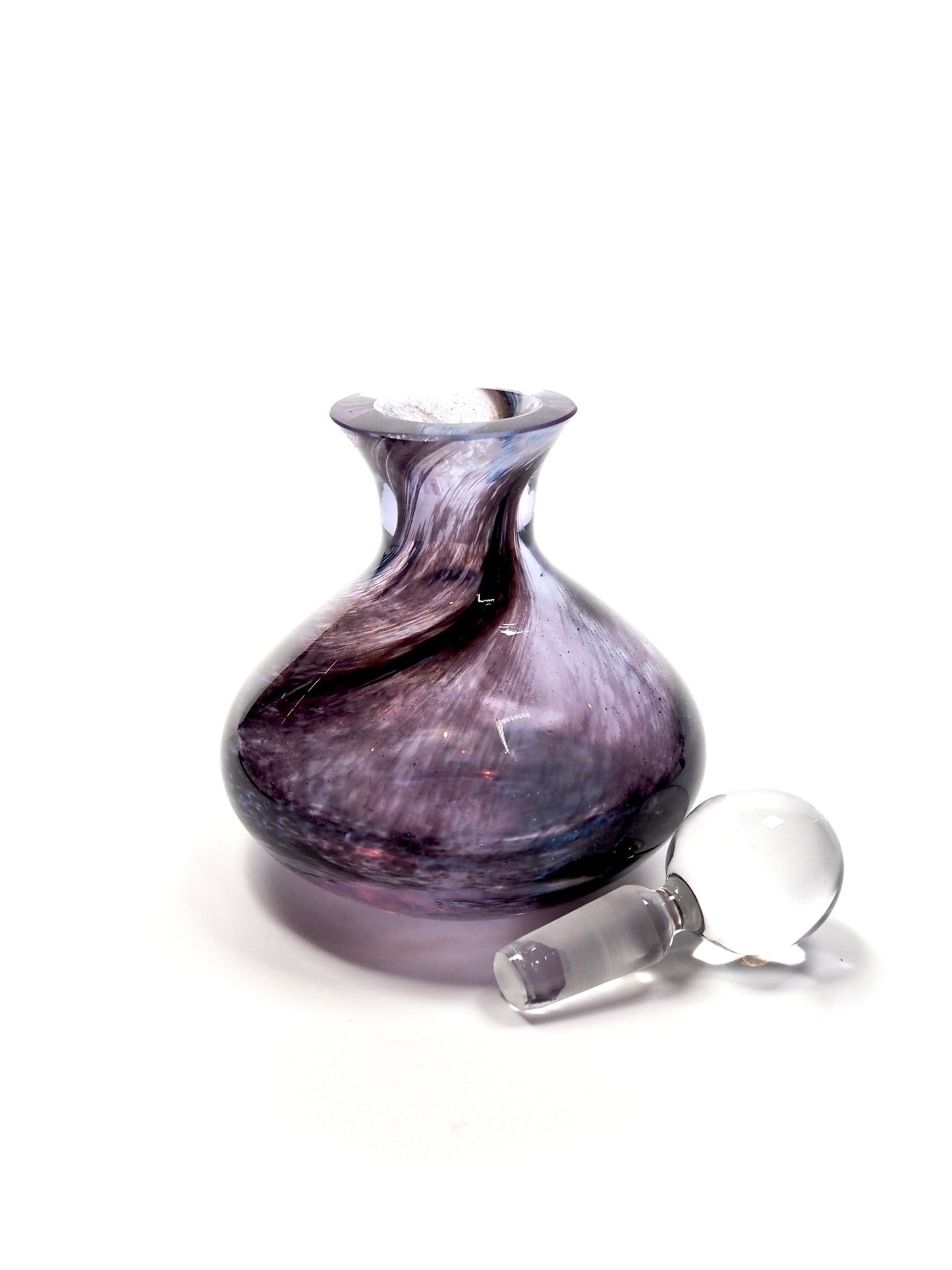 Purple Swirl Hand Blown Glass Perfume Bottle - Georgie's NYC - Decorative Bottles