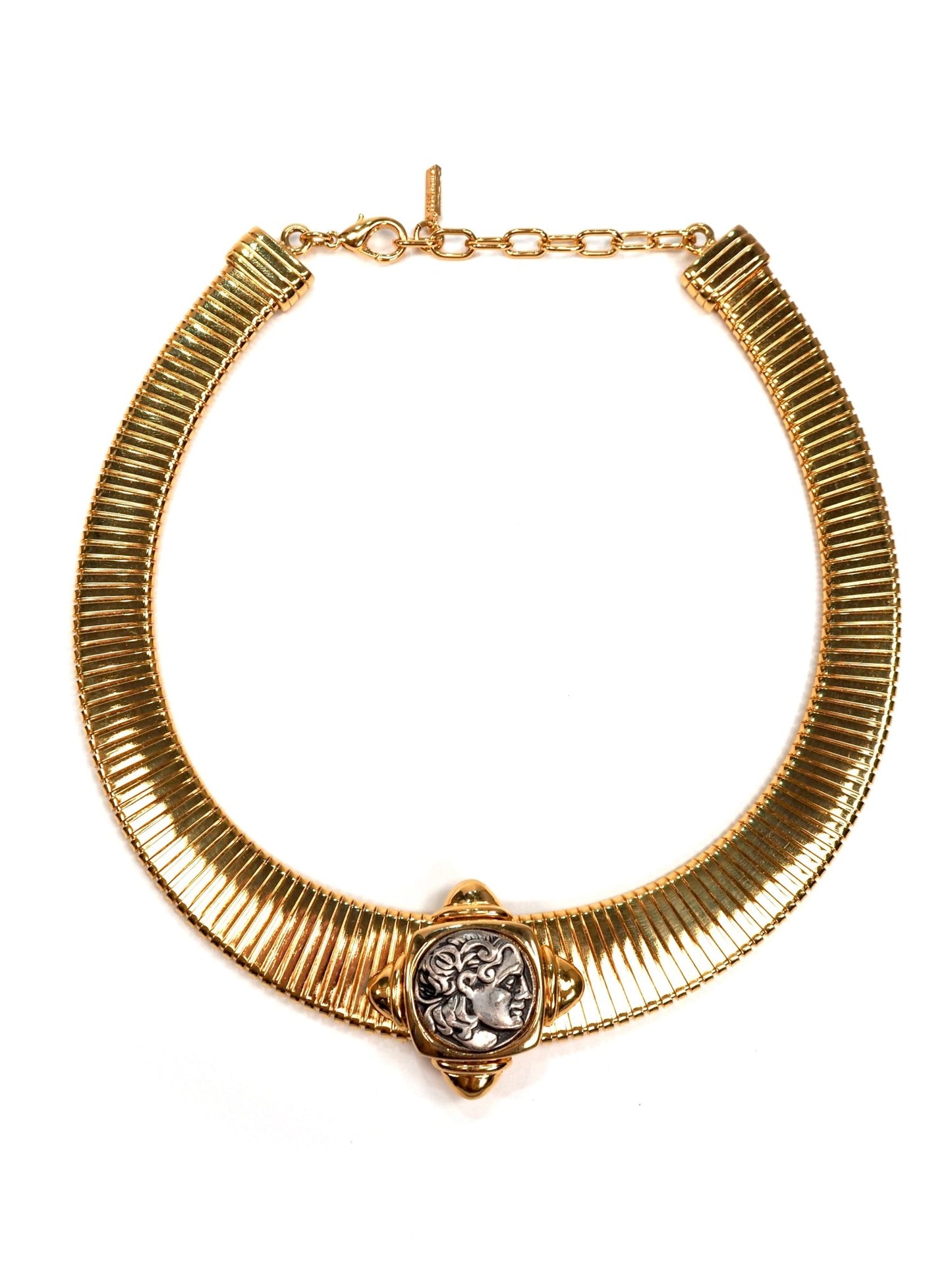 Roman Coin Chunky Gold Snake Chain Choker Necklace - Georgie's NYC - Necklaces