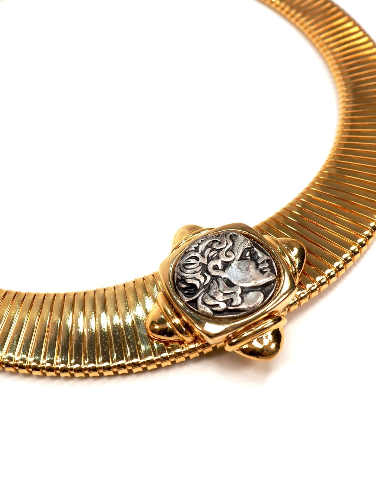 Roman Coin Chunky Gold Snake Chain Choker Necklace - Georgie's NYC - Necklaces