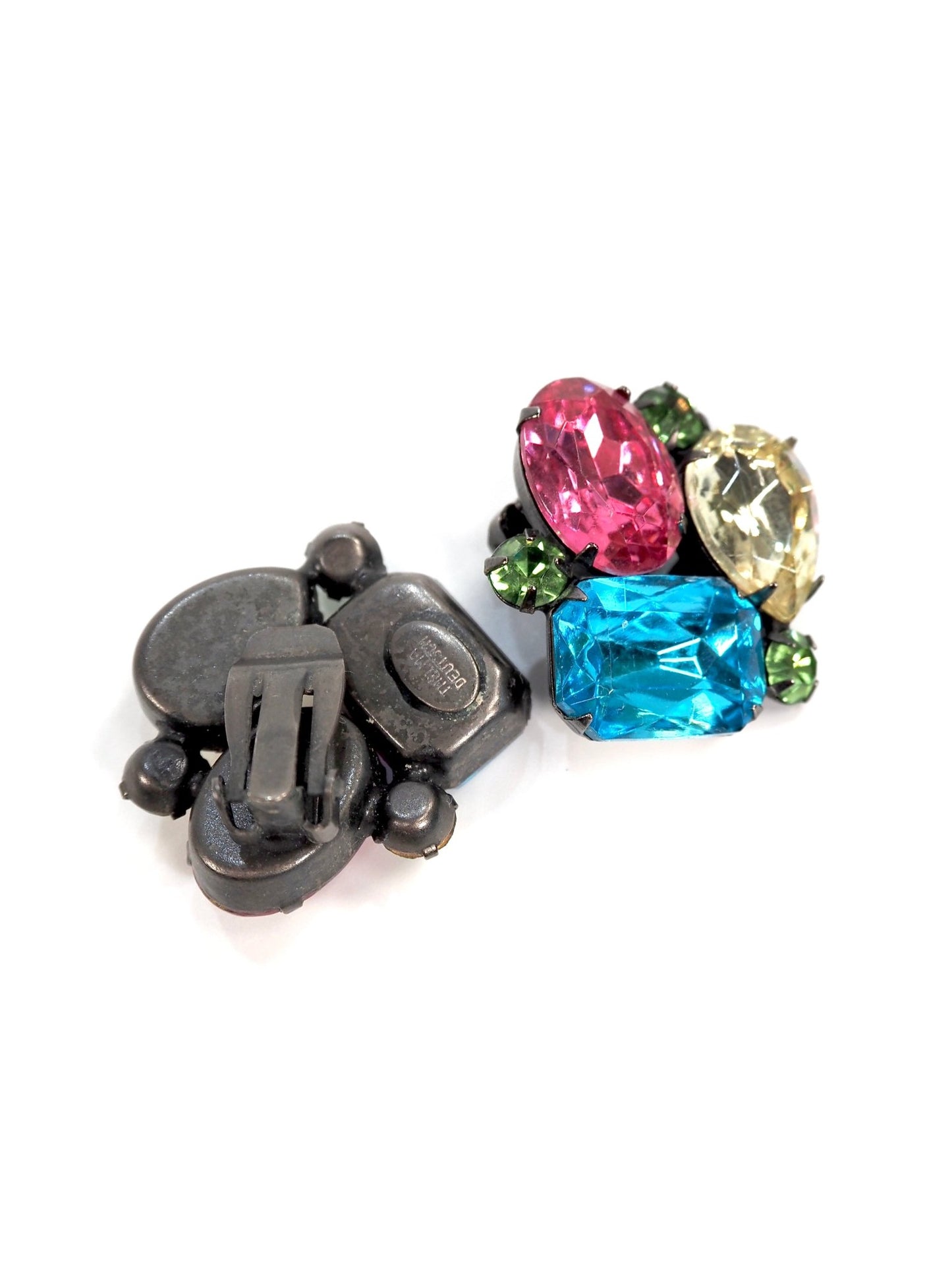 Thelma Deutsch Multi Color Glass Rhinestone Earrings - Georgie's NYC - Earrings